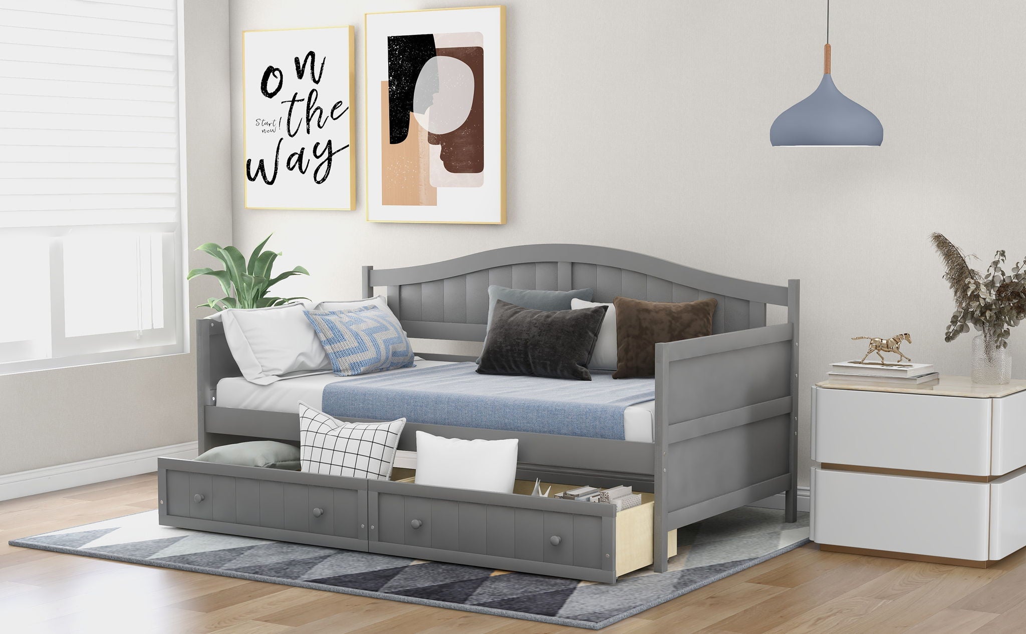 Wooden Daybed, Sofa Bed, No Box Spring Needed