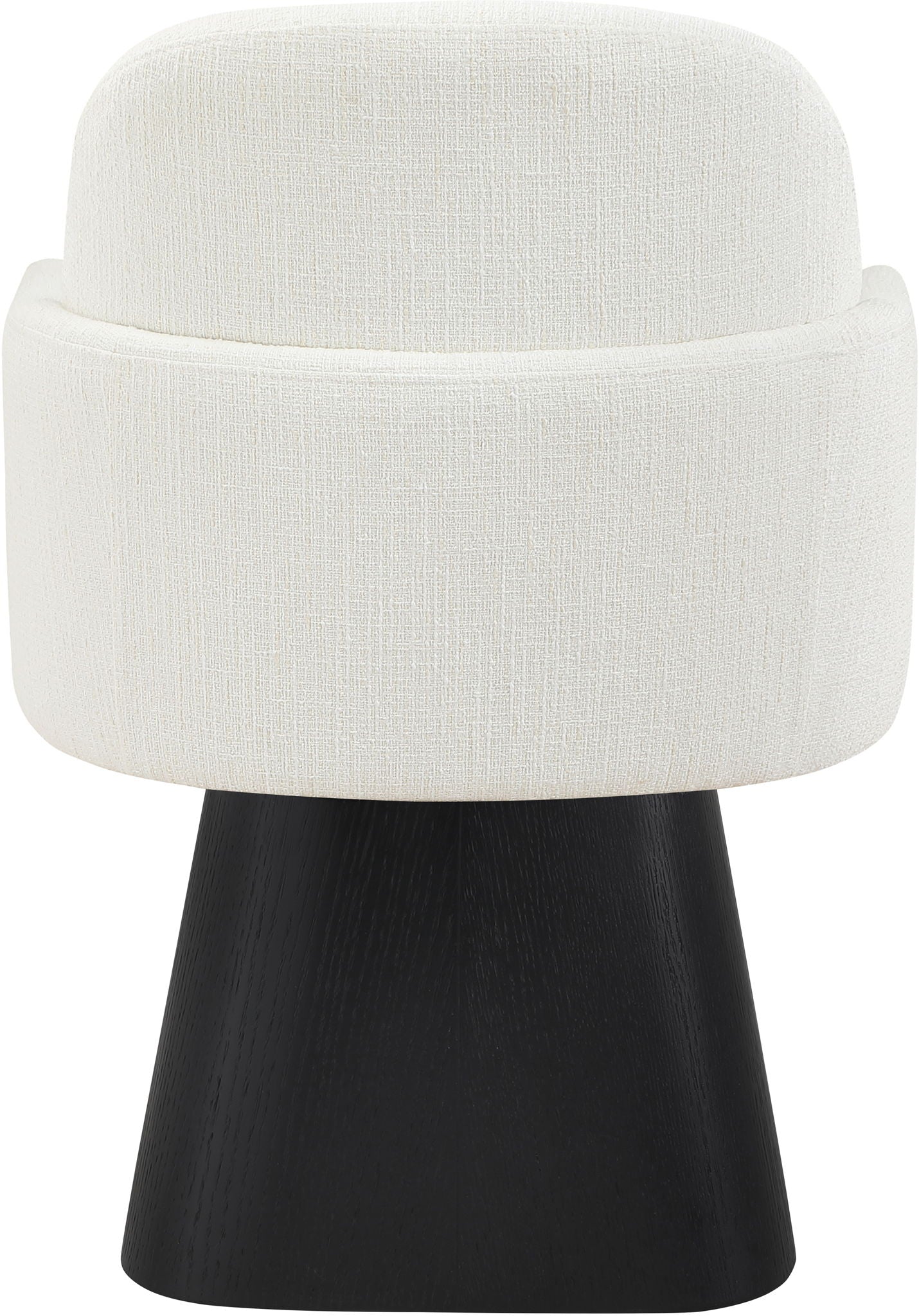 Marlowe - Linen Textured Fabric Upholstered Swivel Dining Arm Chair - Stained Black
