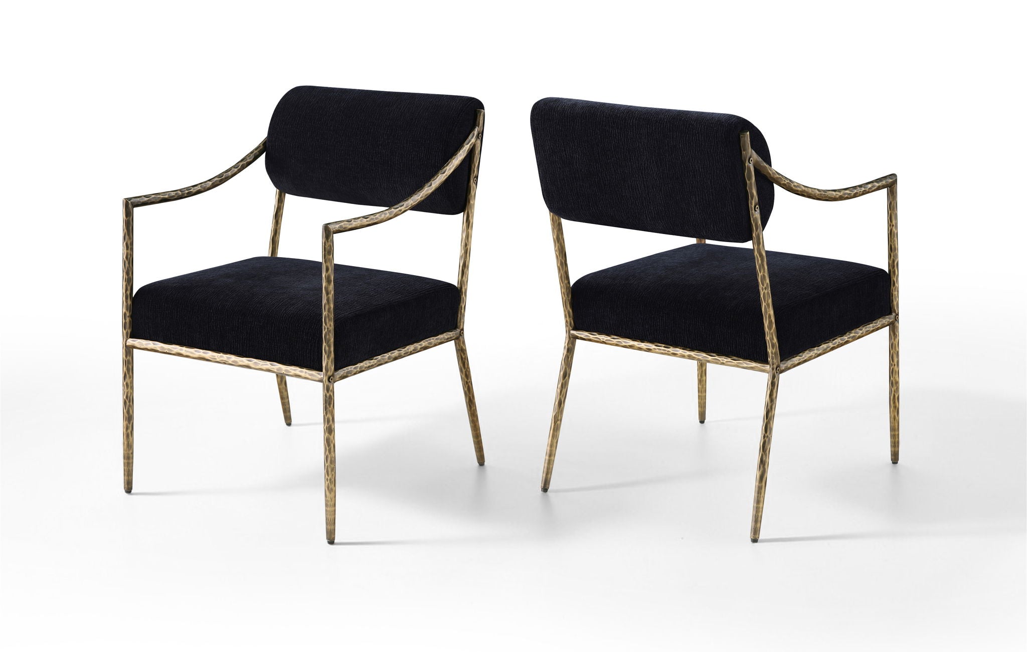 Bastille - Upholstered Dining Arm Chair (Set of 2) - Brass Frame