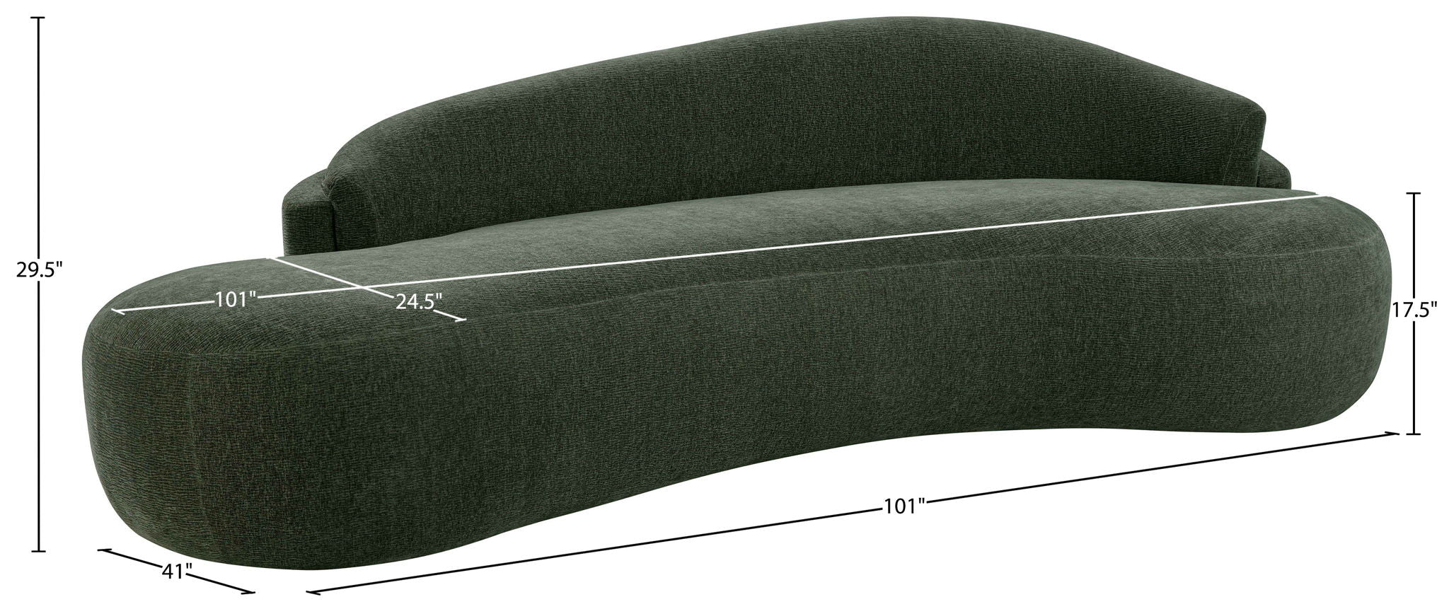 Caspian - Chenille Fabric Upholstered Sofa