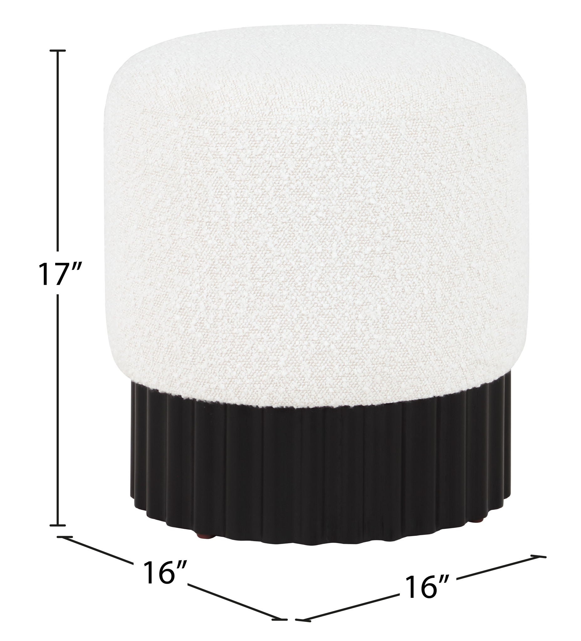 Veranda - Ottoman / Stool With Black Base