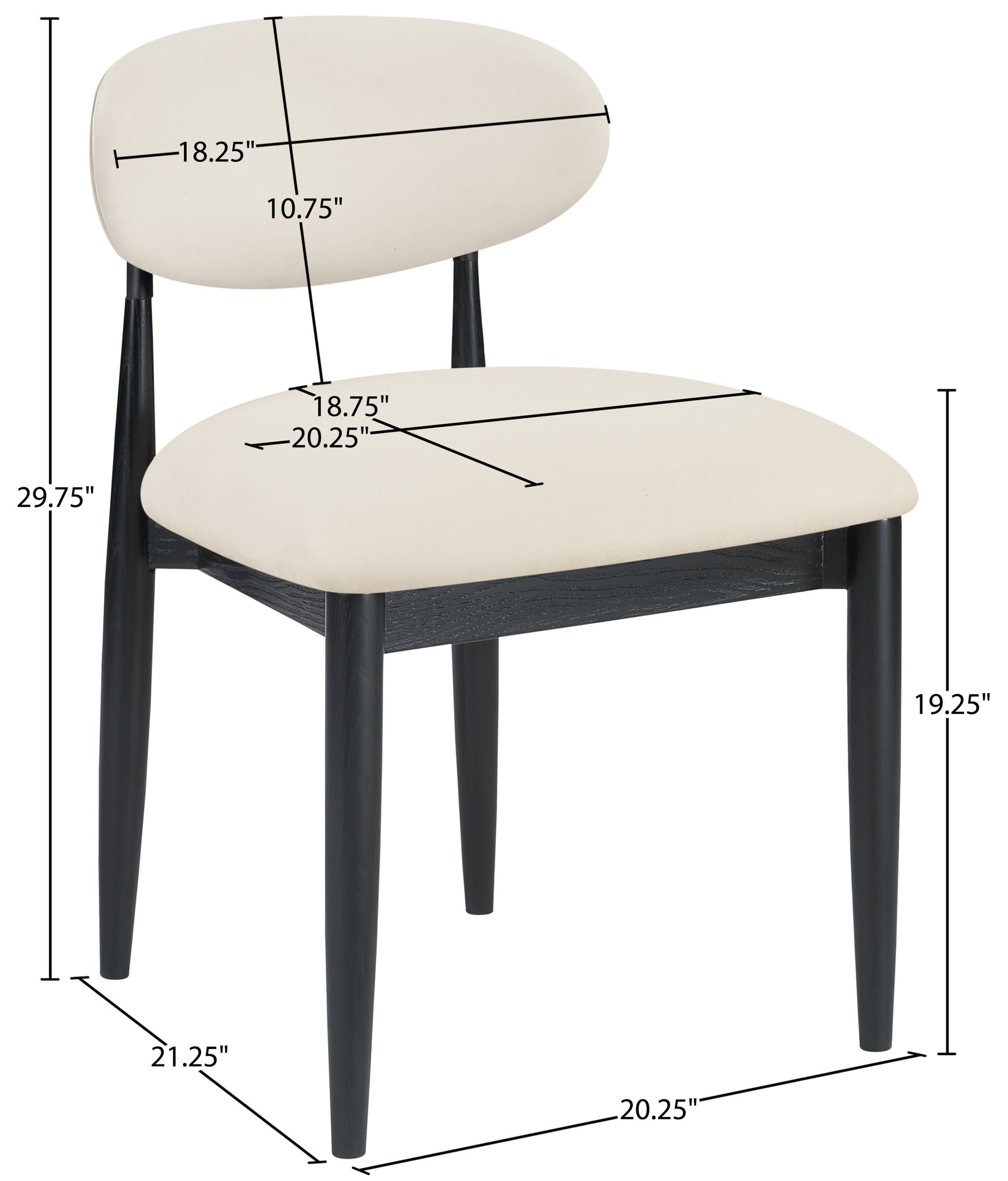 Riccio - Side Chair (Set of 2) - Black Frame