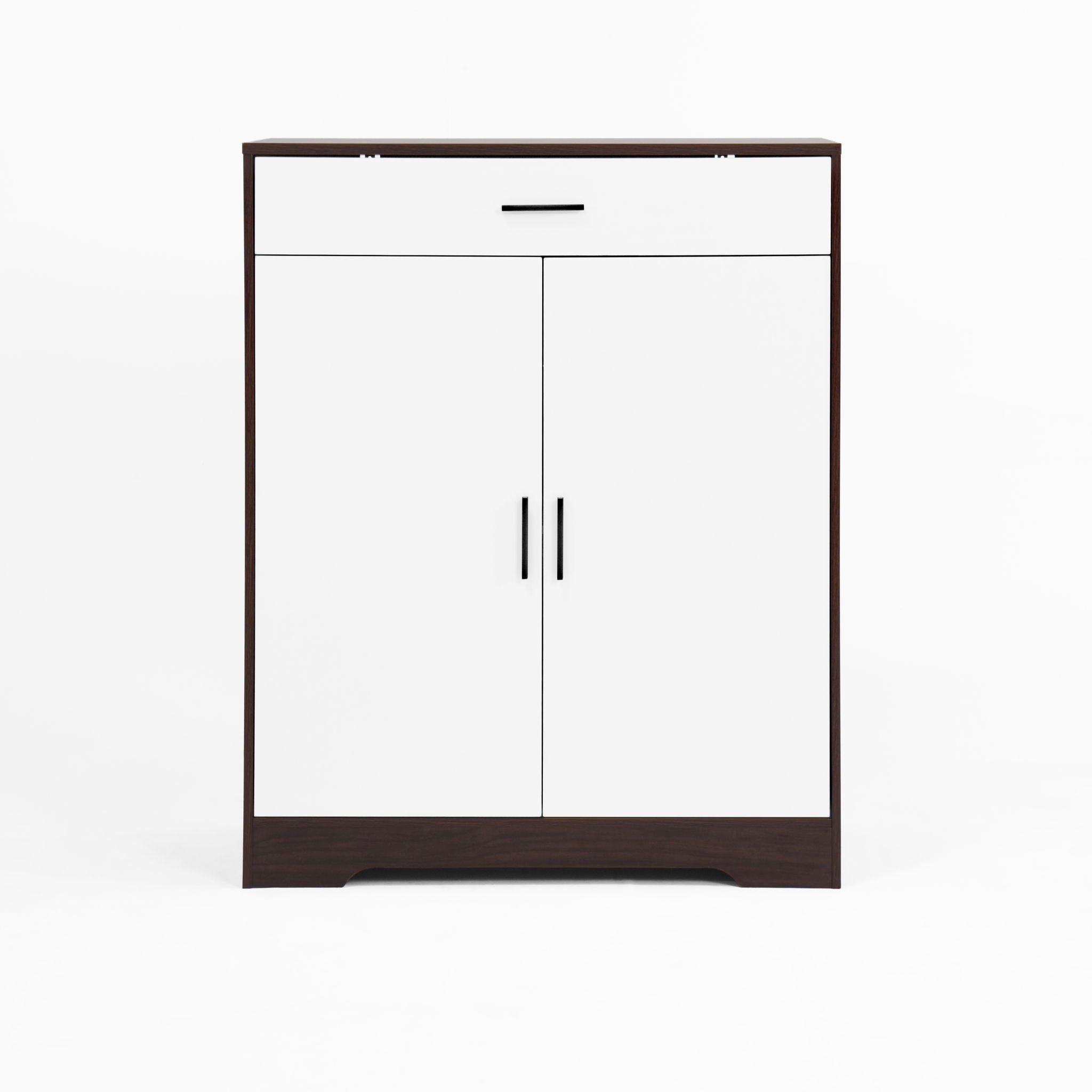Freestanding Wooden Shoe Cabinet, 4 Tier Organizer With Drawer