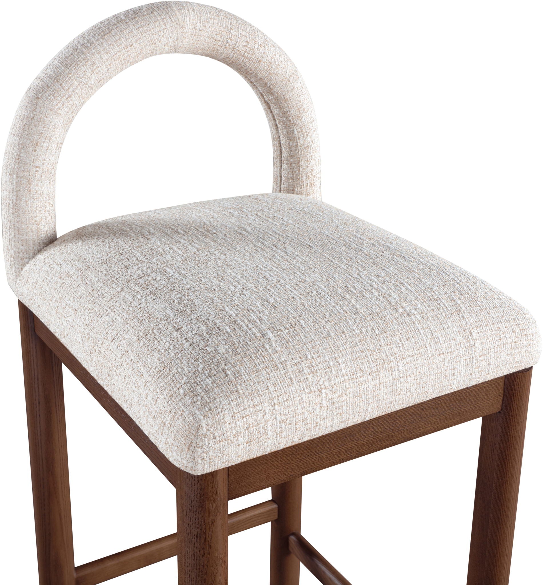 Conrad - Linen Counter Stool With Brown Legs