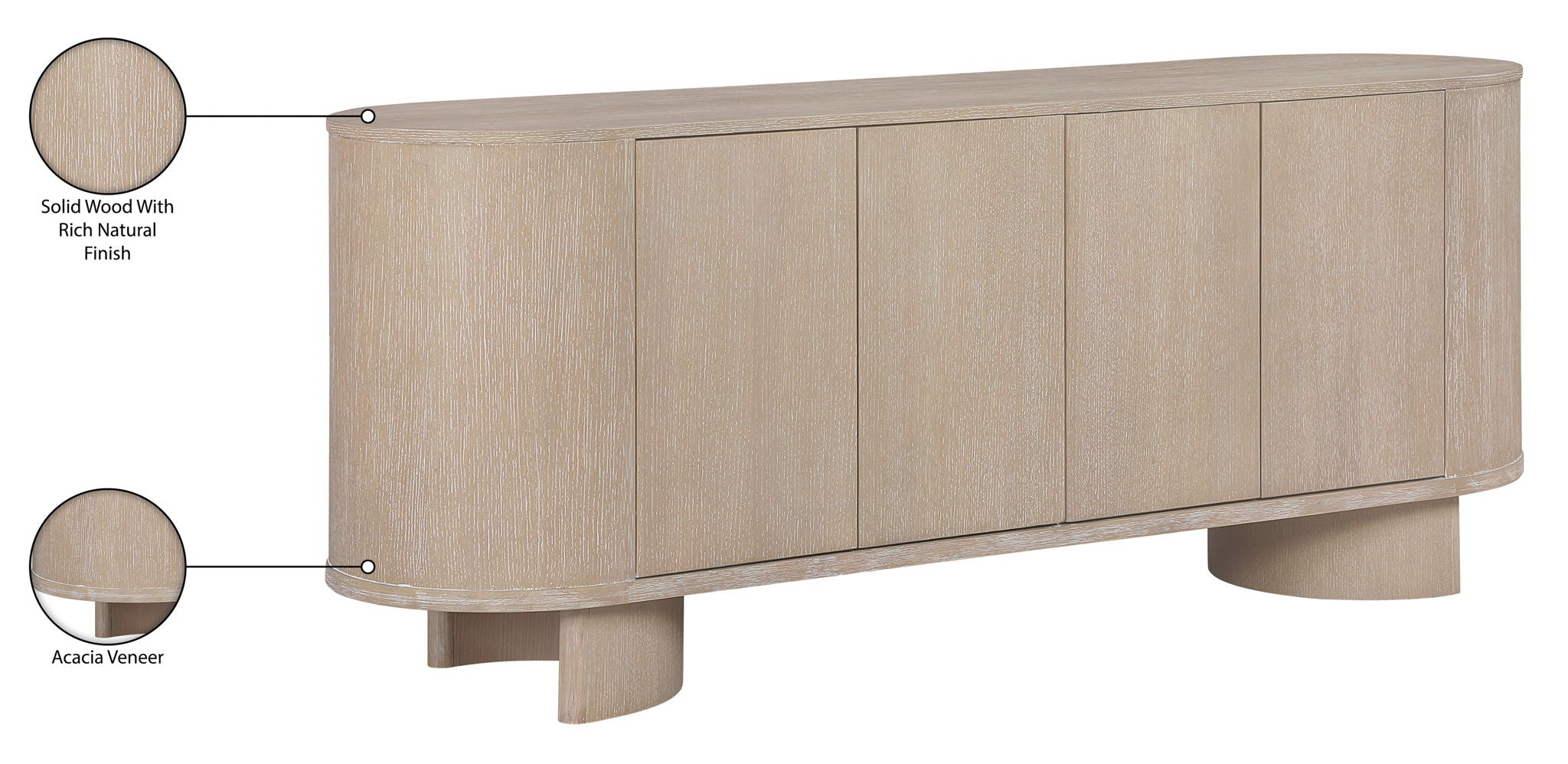 Caldra - Oak Veneer And Solid Wood Sideboard / Buffet