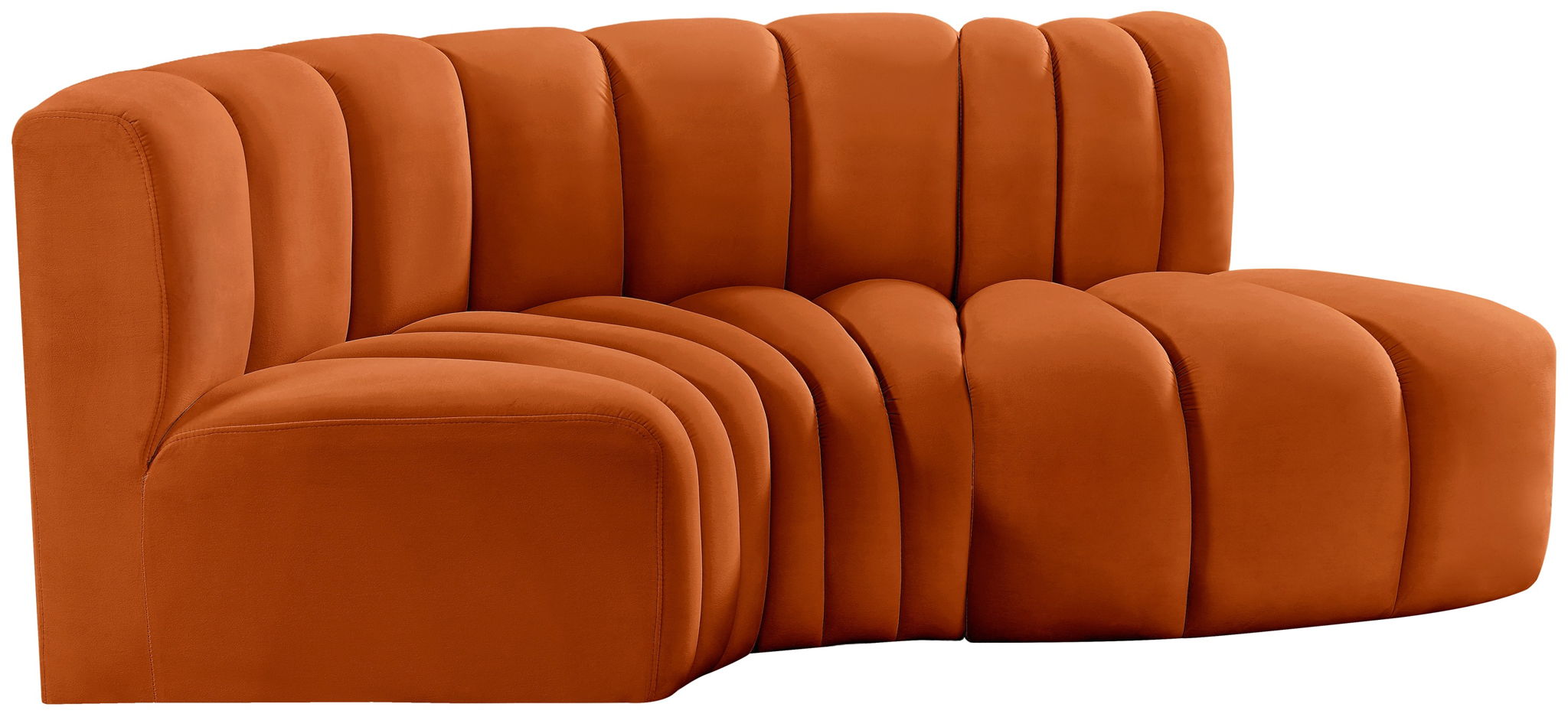 Arc - Velvet 3 Piece Modular L-Shaped Sofa