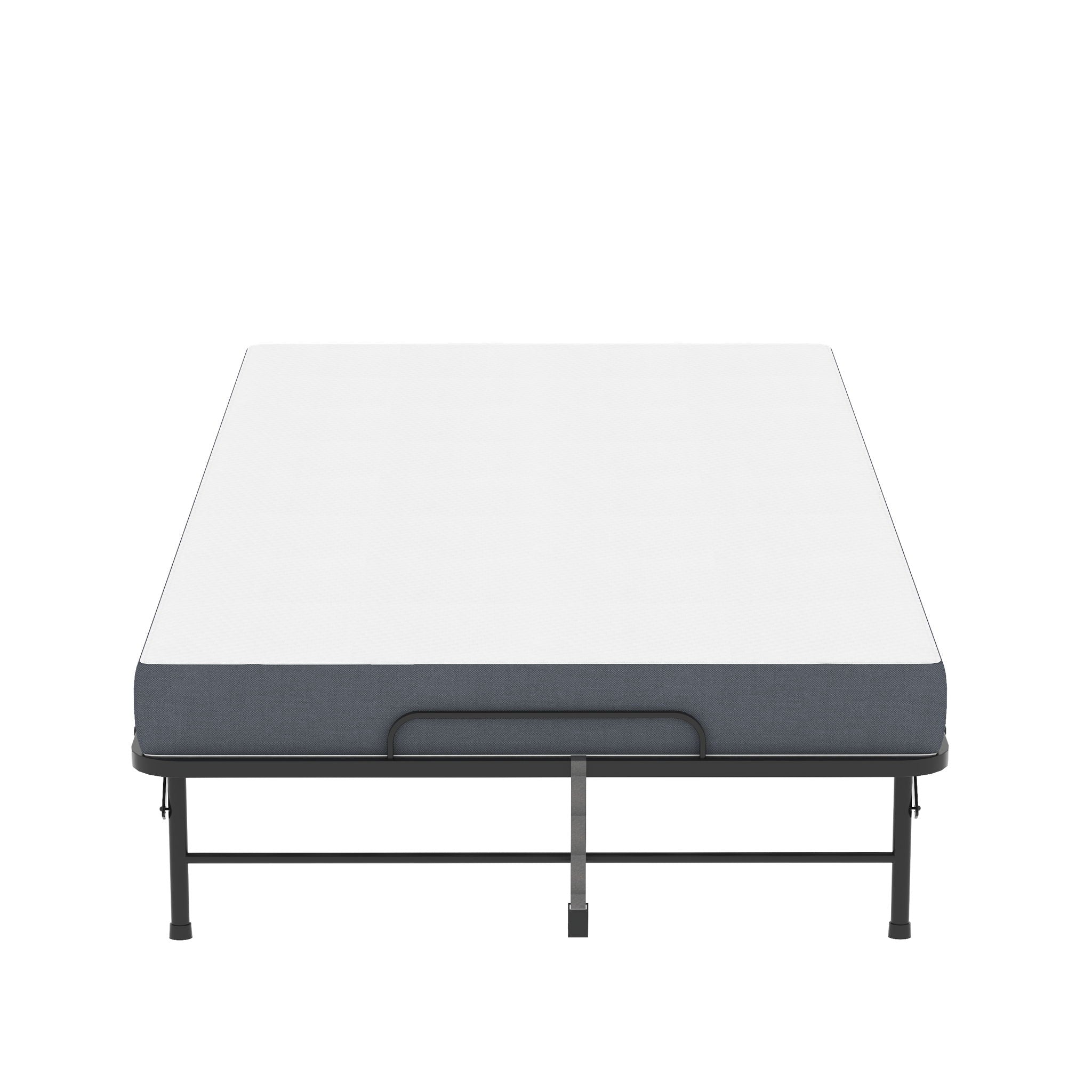 Twin Wide Folding Bed For Tall People, Extra Long & Wide Rollaway With Memory Foam, Heavy-Duty Capacity Guest, Spacious Portable Cot - Black