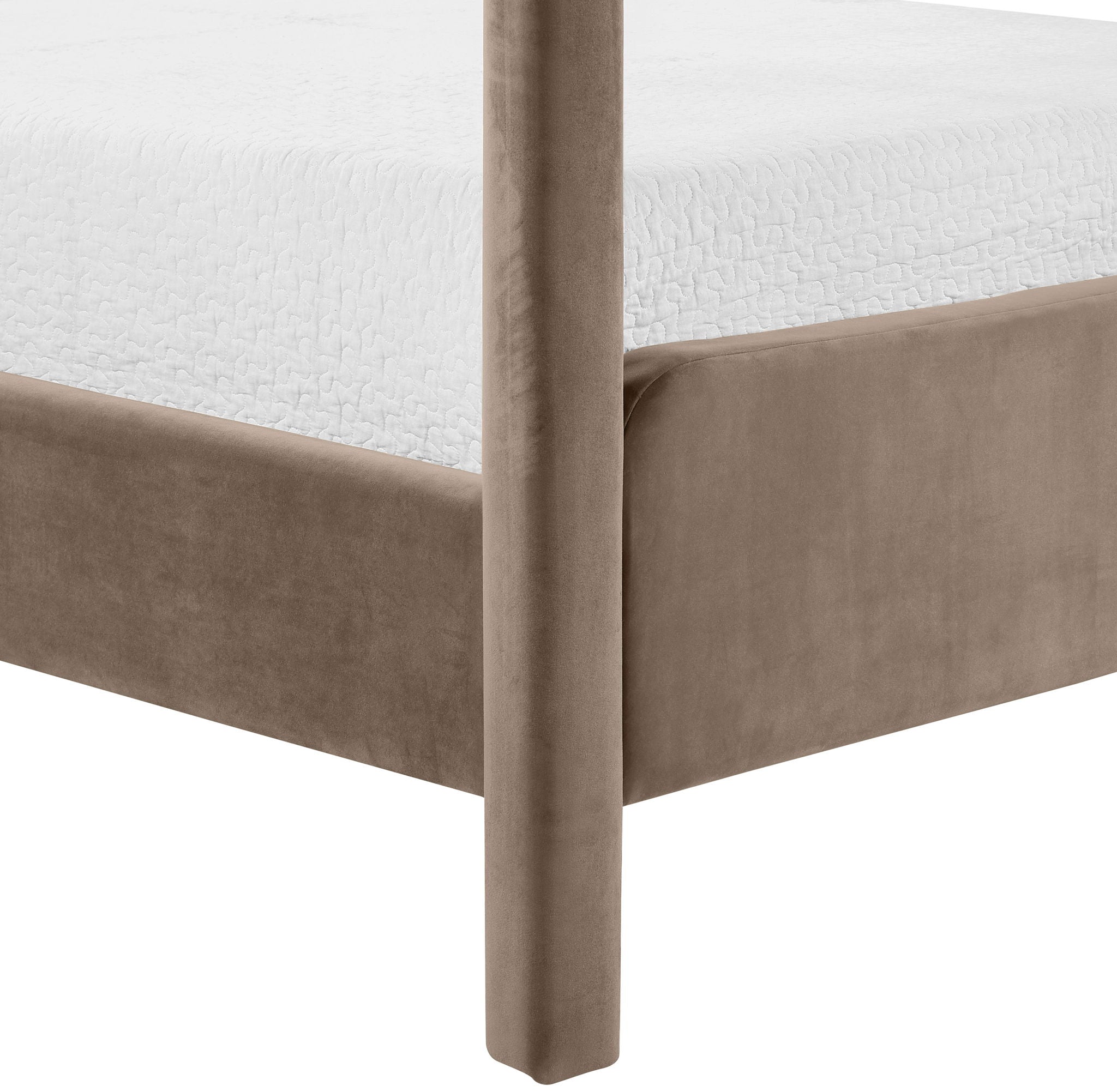 Salina - Velvet Upholstered Bed - Taupe