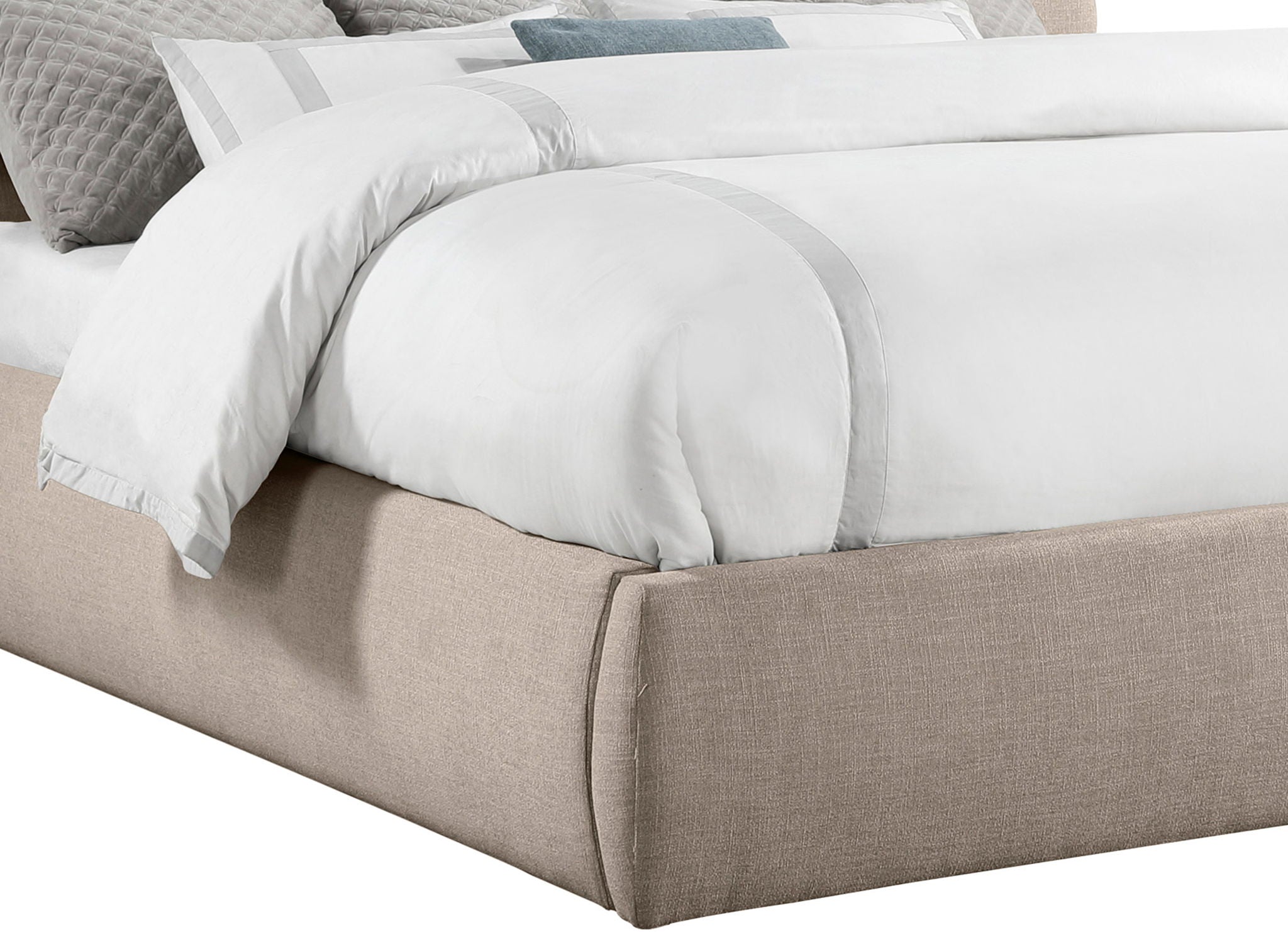 Adam - Linen Fabric Bed With 89" Headboard