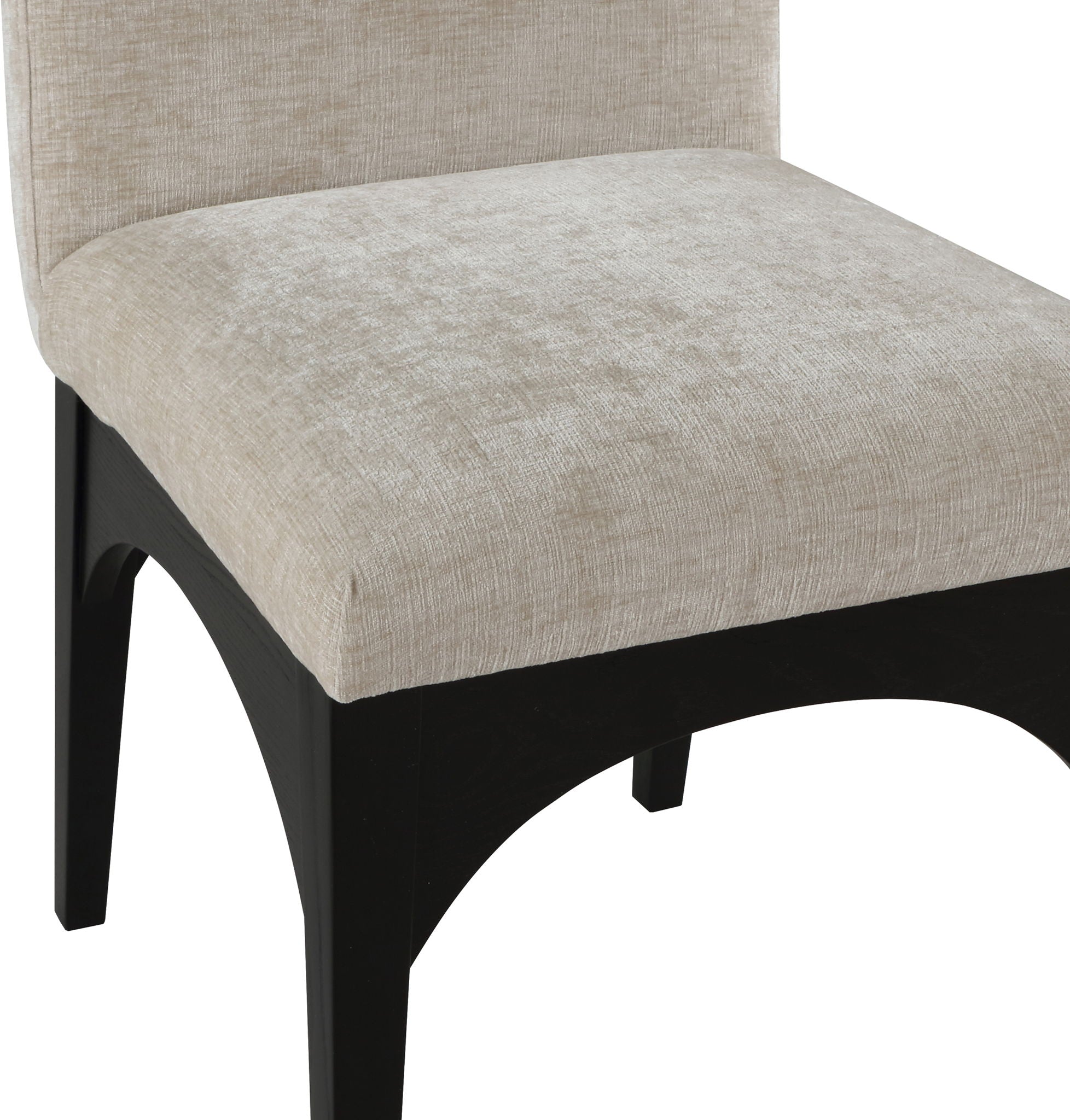 Waldorf - Chenille Dining Side Chair With Black Legs