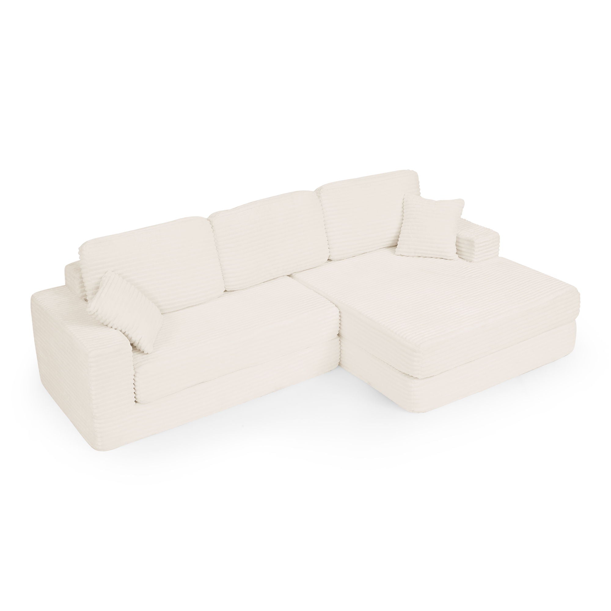 Modern Minimalist L Shape Modular Sectional Sofa, Couch