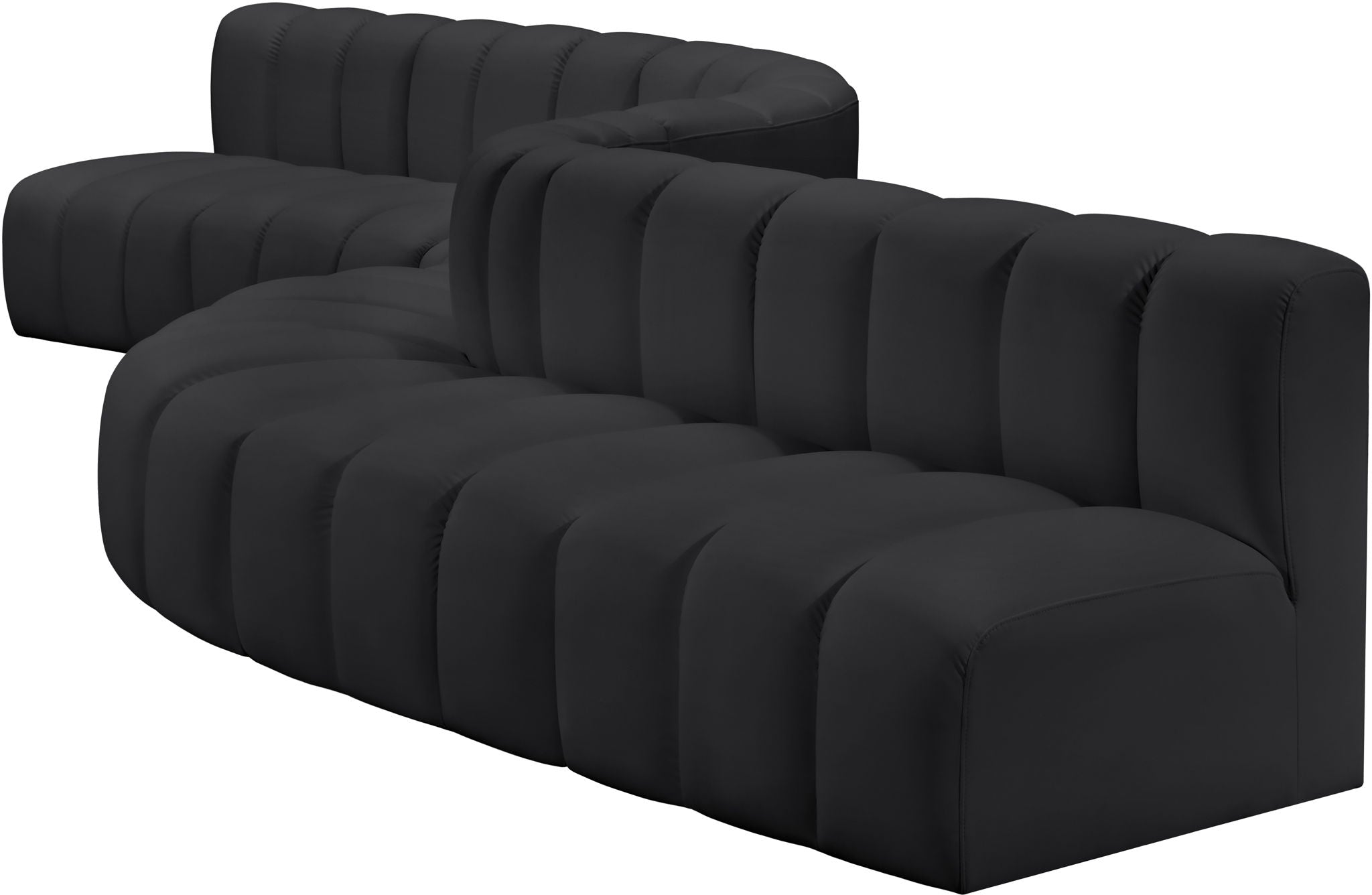 Arc - Faux Leather 8 Piece Curved Modular Sofa