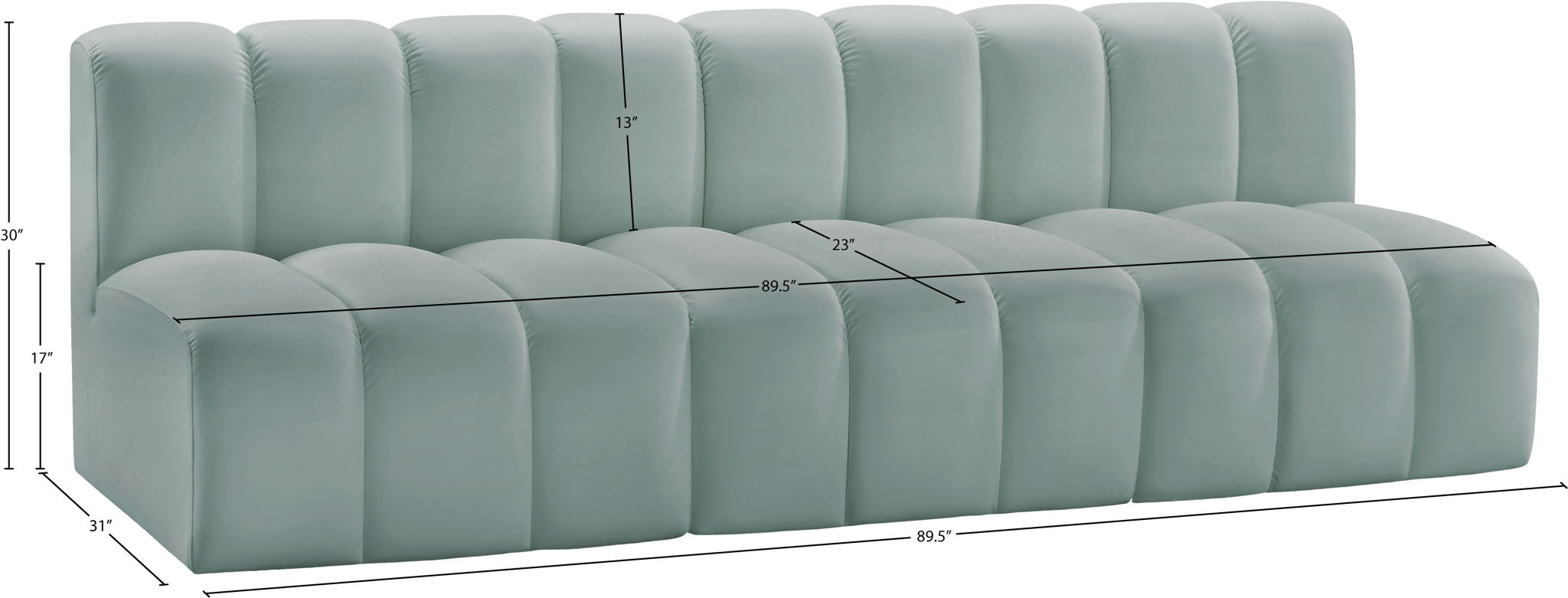 Arc - Faux Leather 3 Seats Modular Sofa