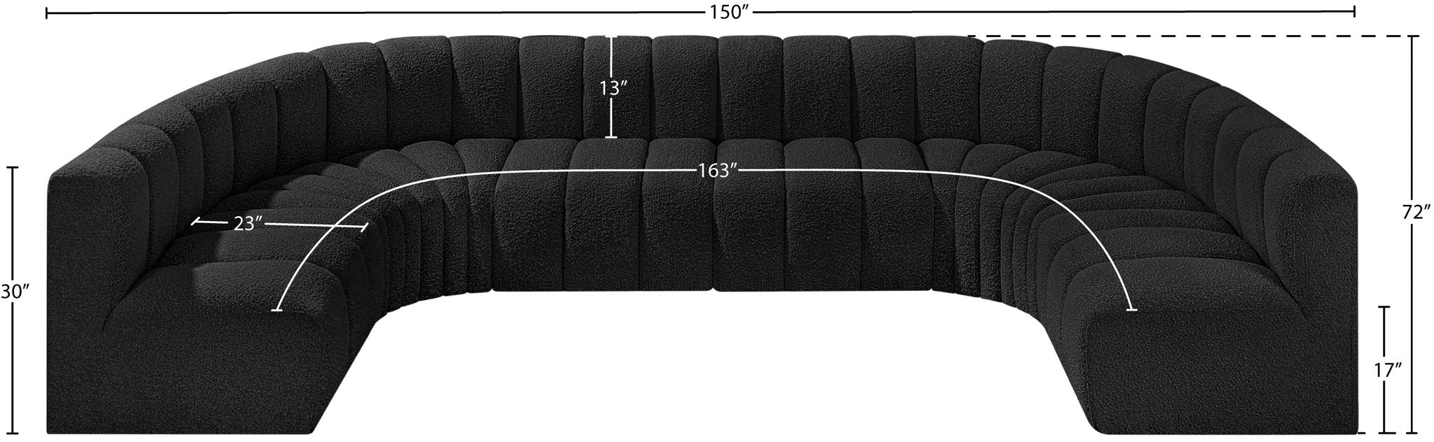 Arc - Boucle Fabric 8 Piece Modular Sofa
