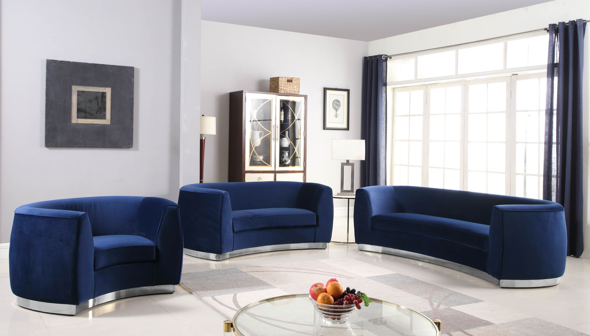 Julian - Loveseat with Chrome Base