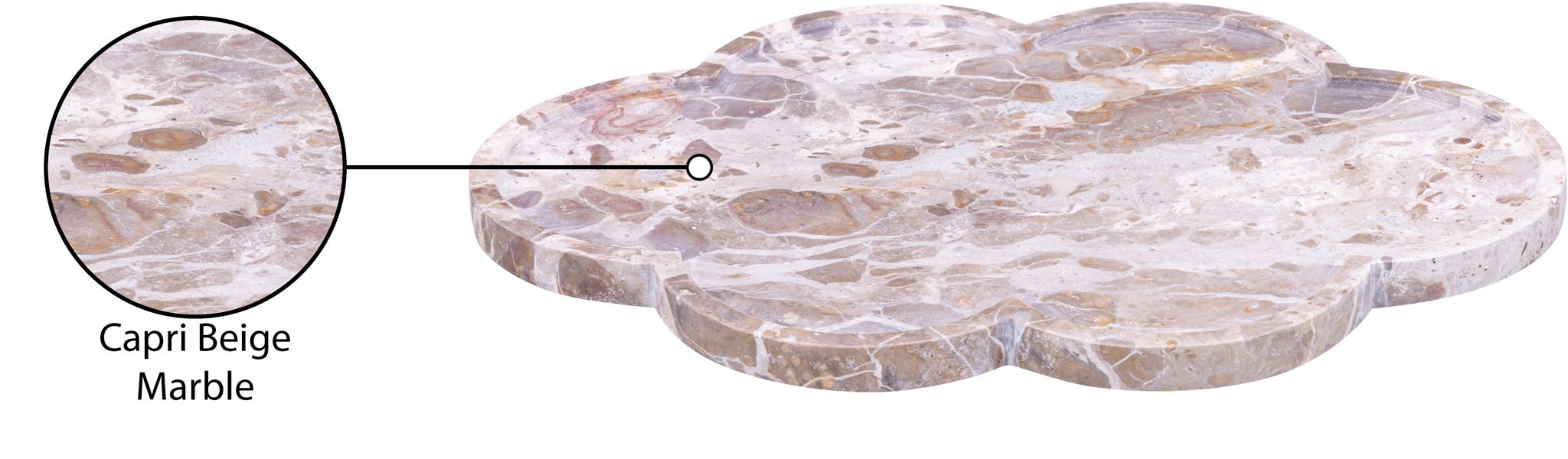 Rimini - Marble Clover Shaped Tray