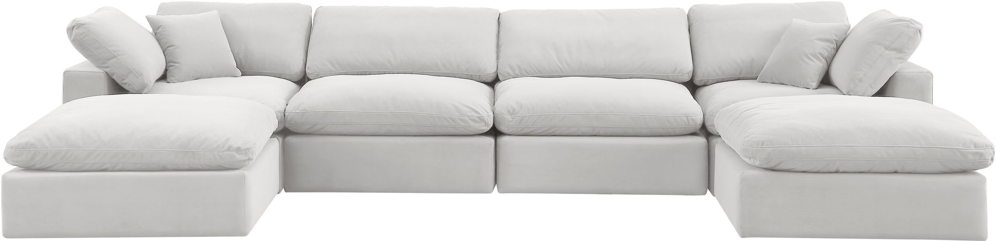 Comfy - 6 Piece Velvet Modular Double Chaise Sectional
