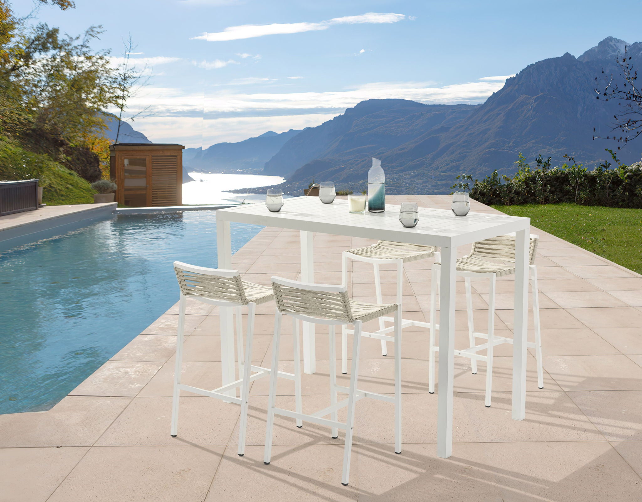 Maldives - Rope Outdoor Patio Bar Stool (Set of 2)