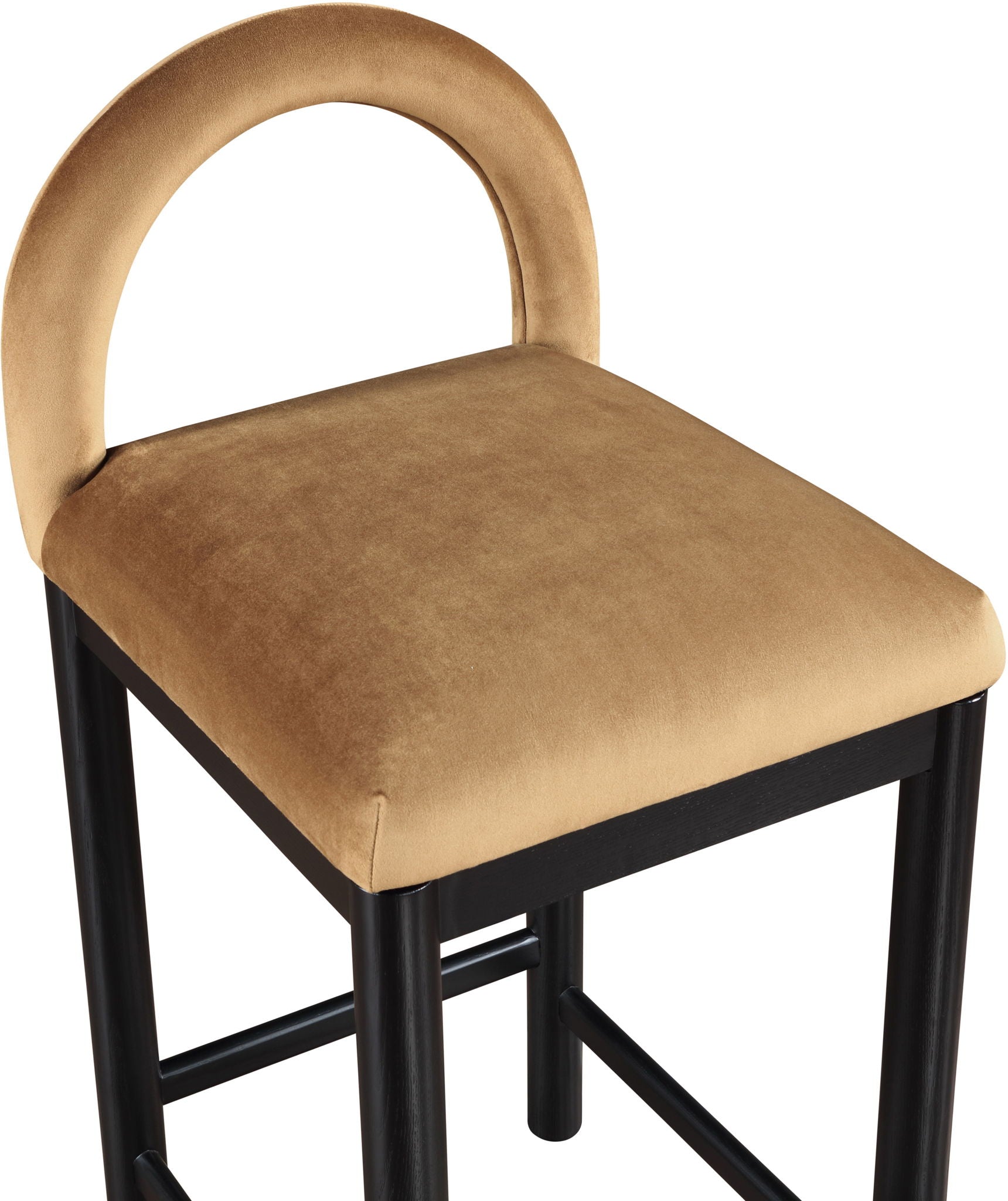 Conrad - Velvet Counter Stool With Black Legs