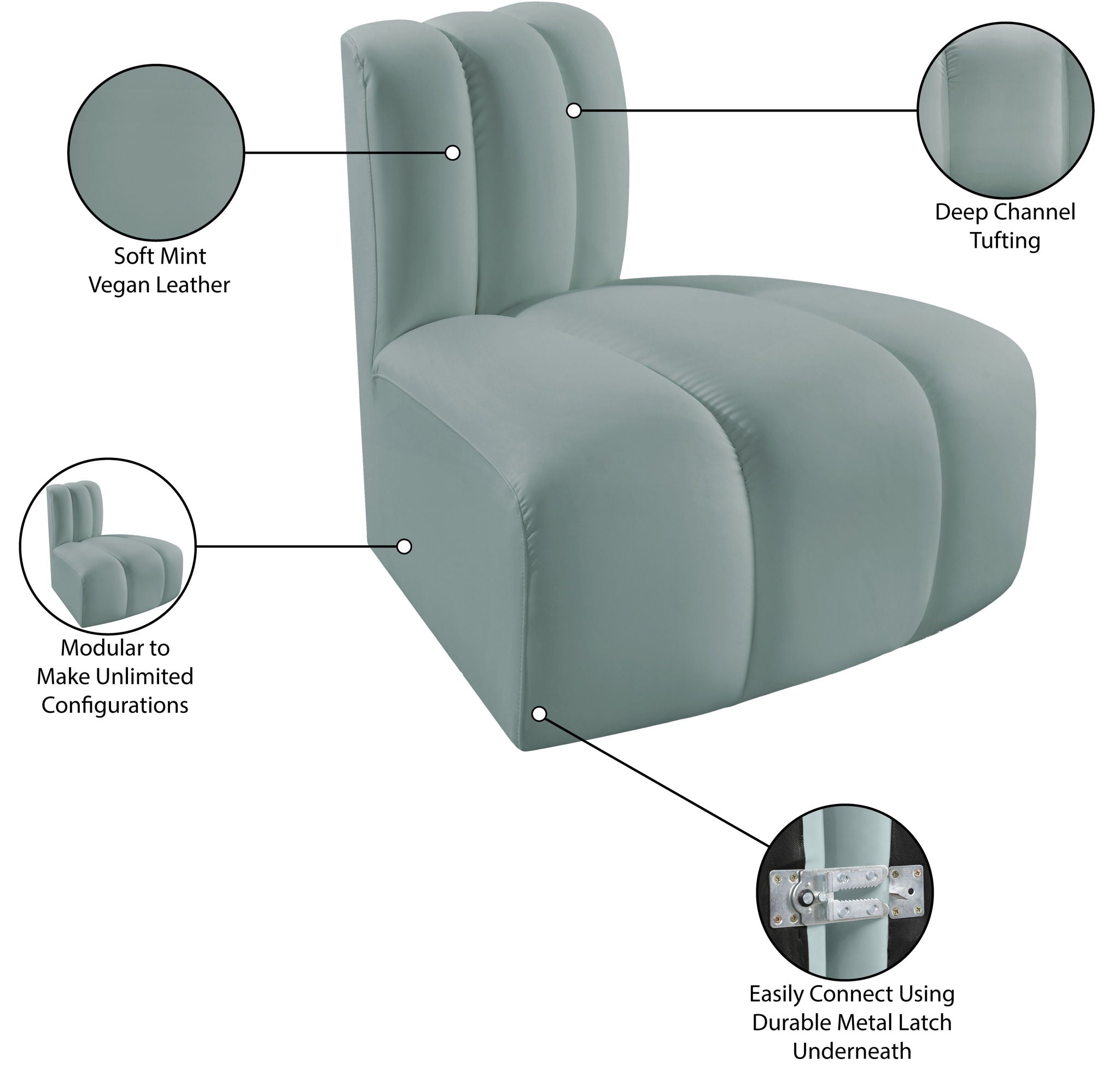 Arc - Faux Leather Reverse Corner Chair