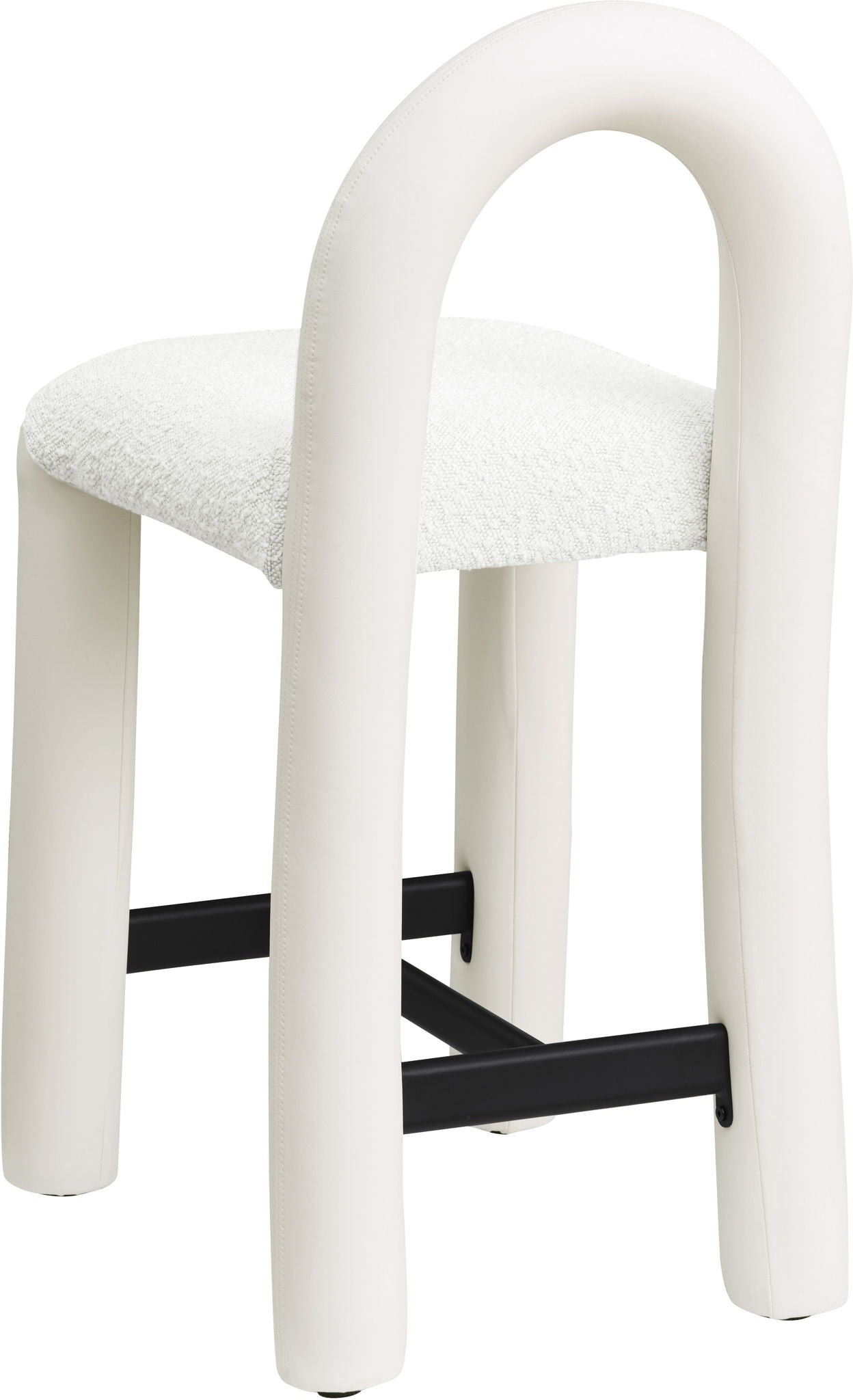 Amari - Vegan Leather and Boucle Fabric Stool