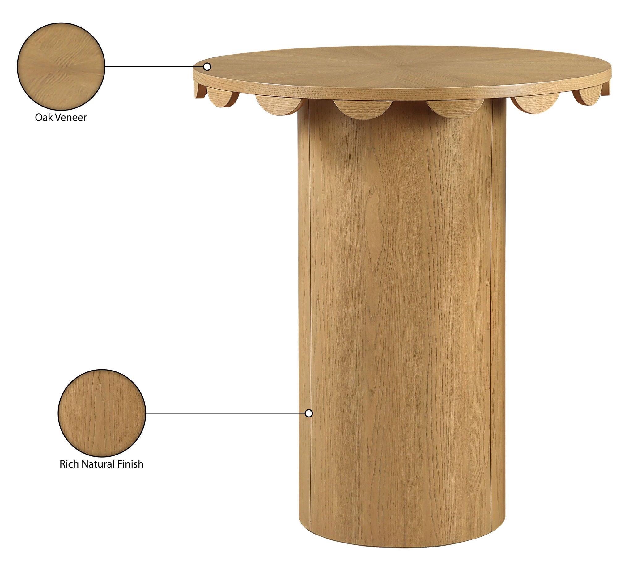 Dahlia - Solid Wood And Natural Cane Table
