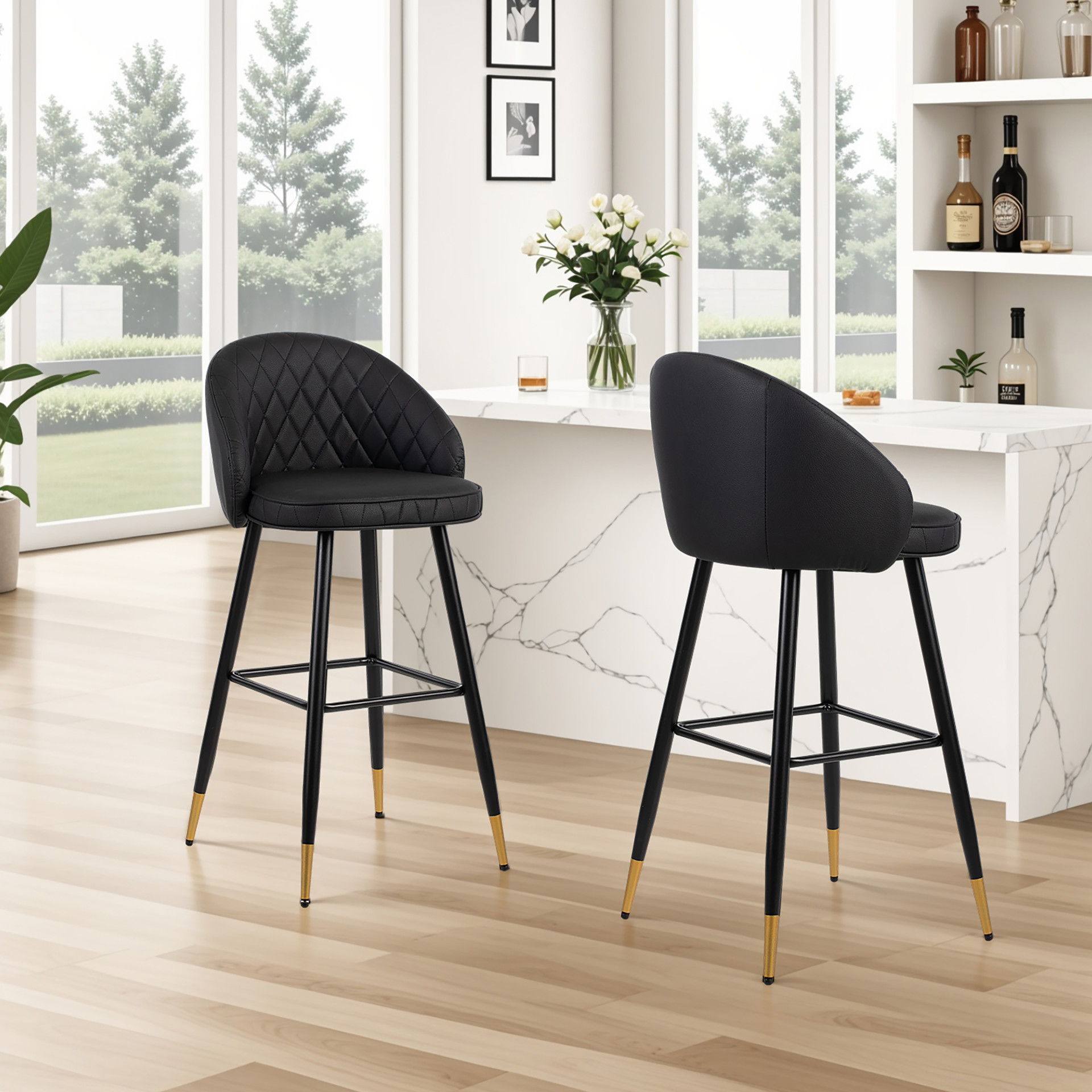 Oliver - Vegan Leather Bar Chair (Set of 2)