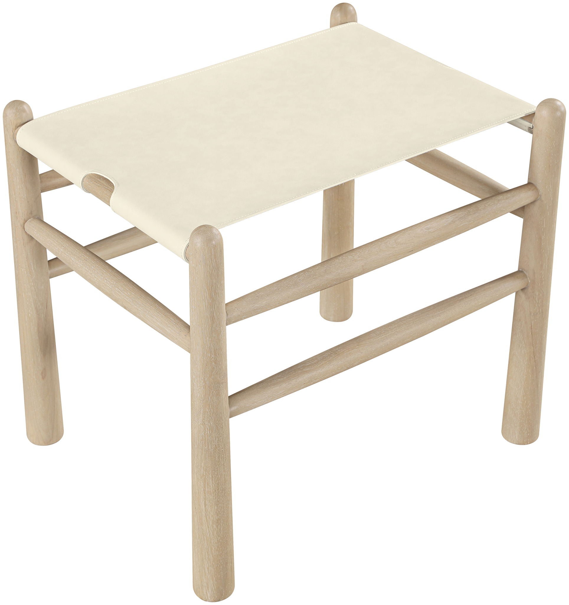 Santos - Faux Leather Upholstered Bench - Natural Frame