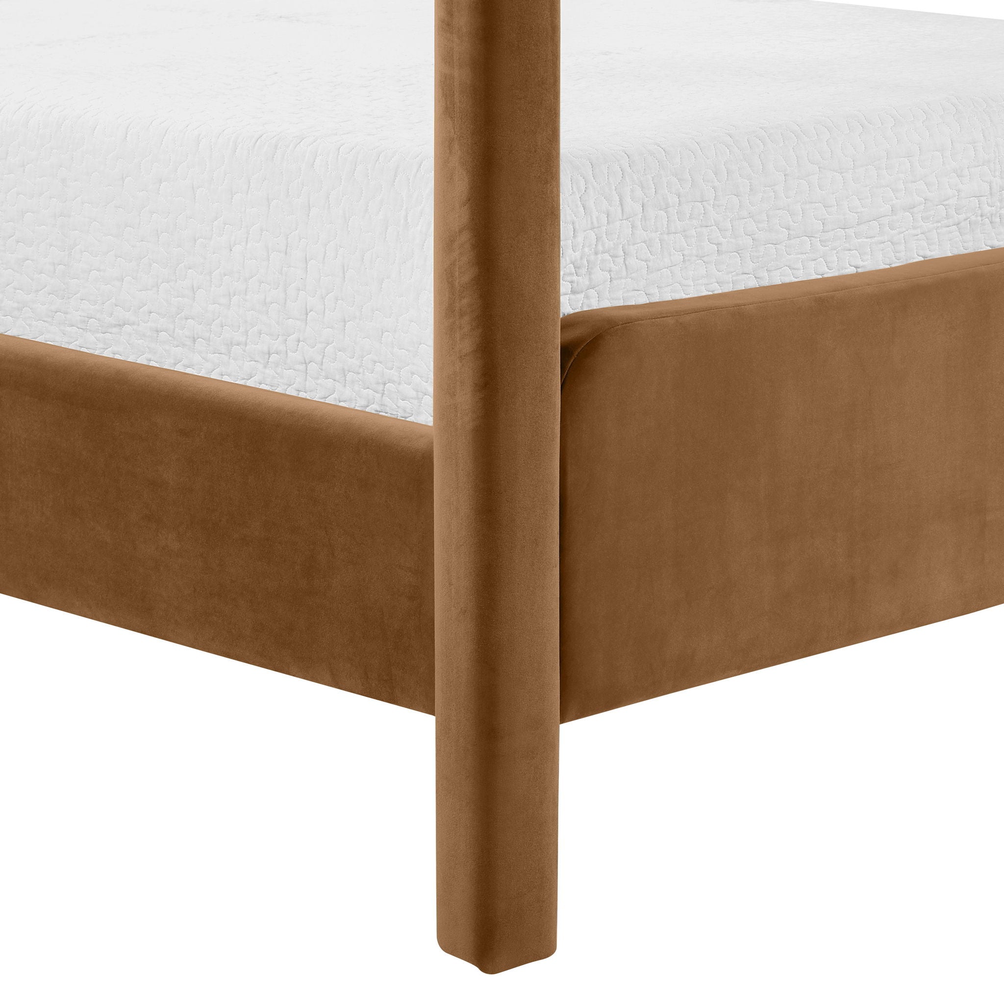 Salina - Velvet Upholstered Bed - Saddle