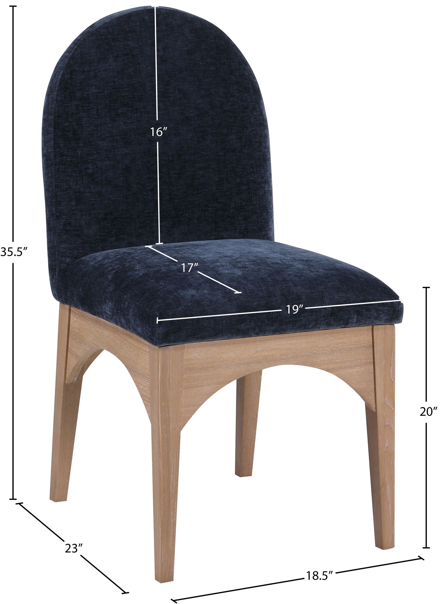 Waldorf - Chenille Dining Side Chair With Natural Legs
