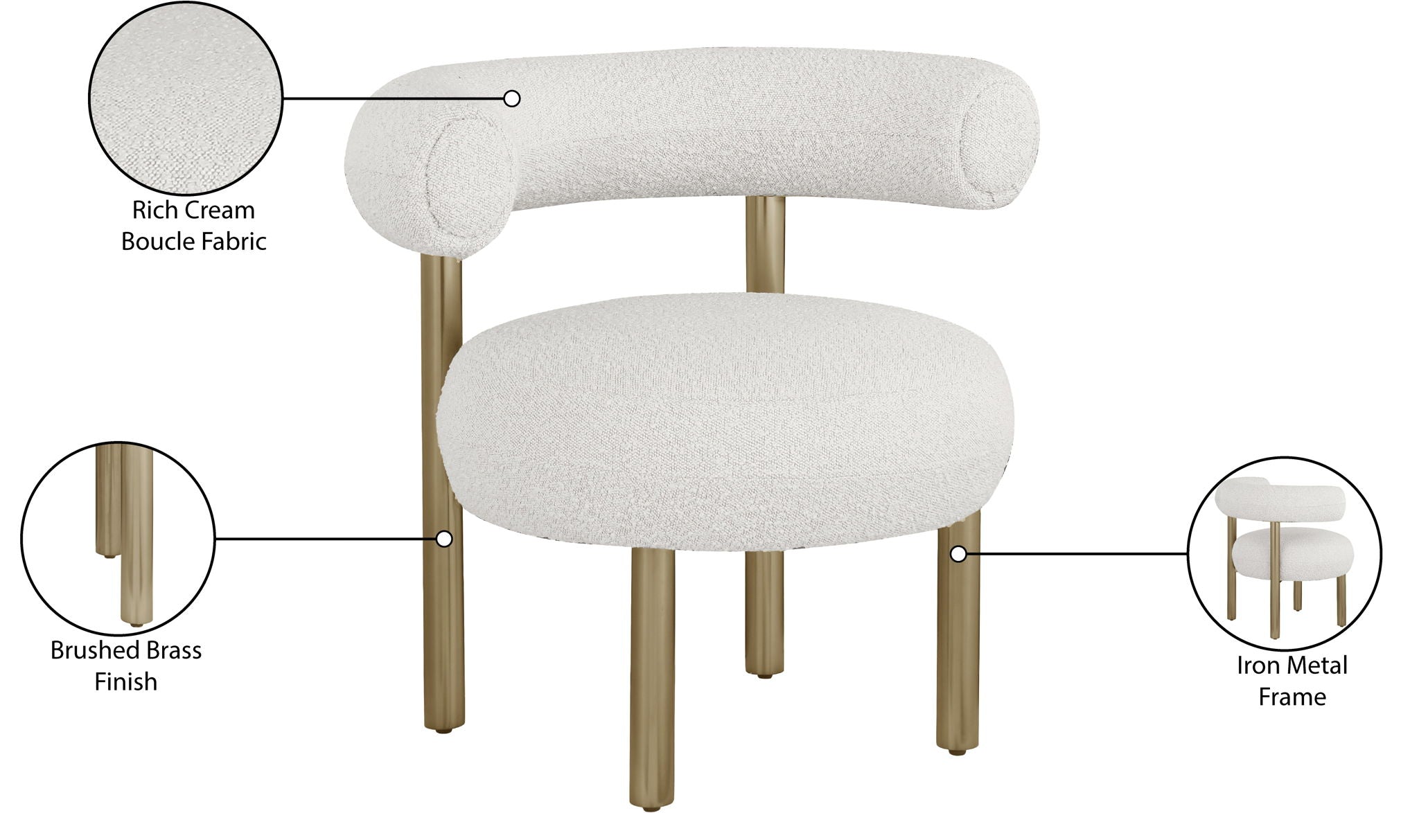Bordeaux - Boucle Fabric Accent Chair