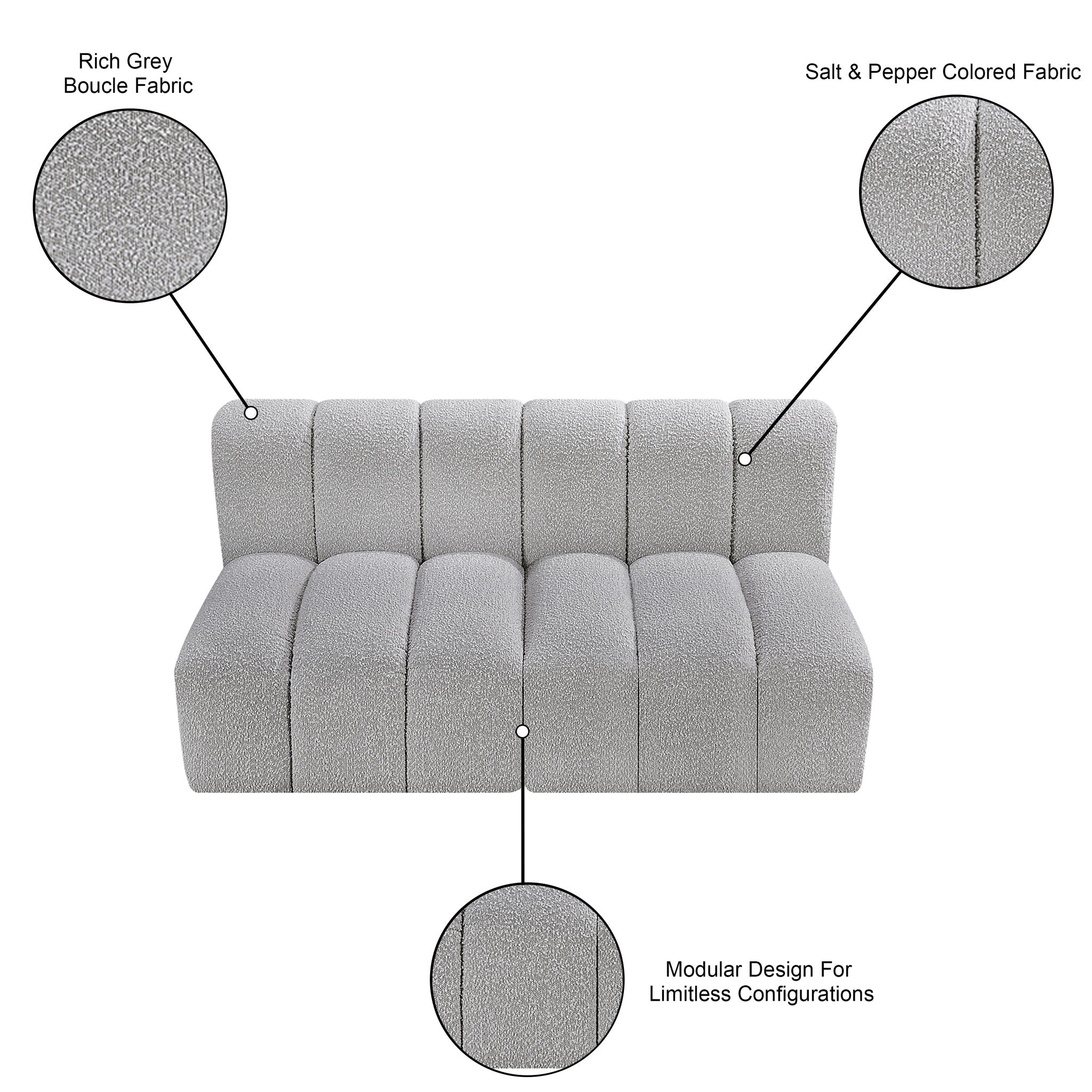 Arc - Boucle Fabric 2 Seats Modular Sofa