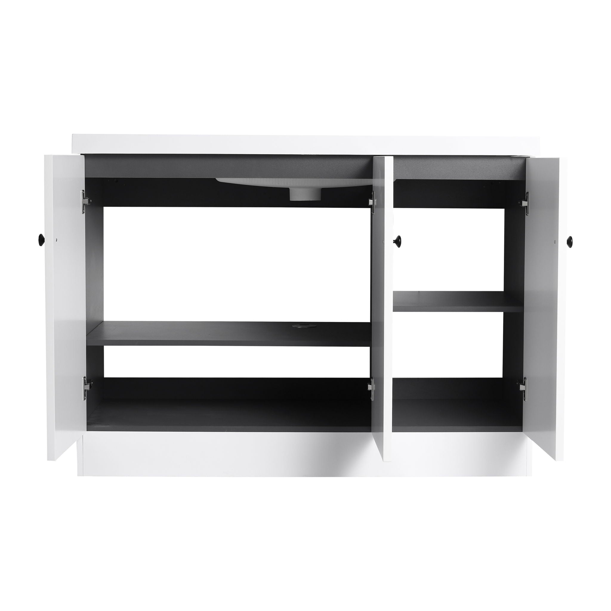 Contemporary Freestanding Bathroom Vanity With Resin Sink & Soft-Close Cabinet Doors