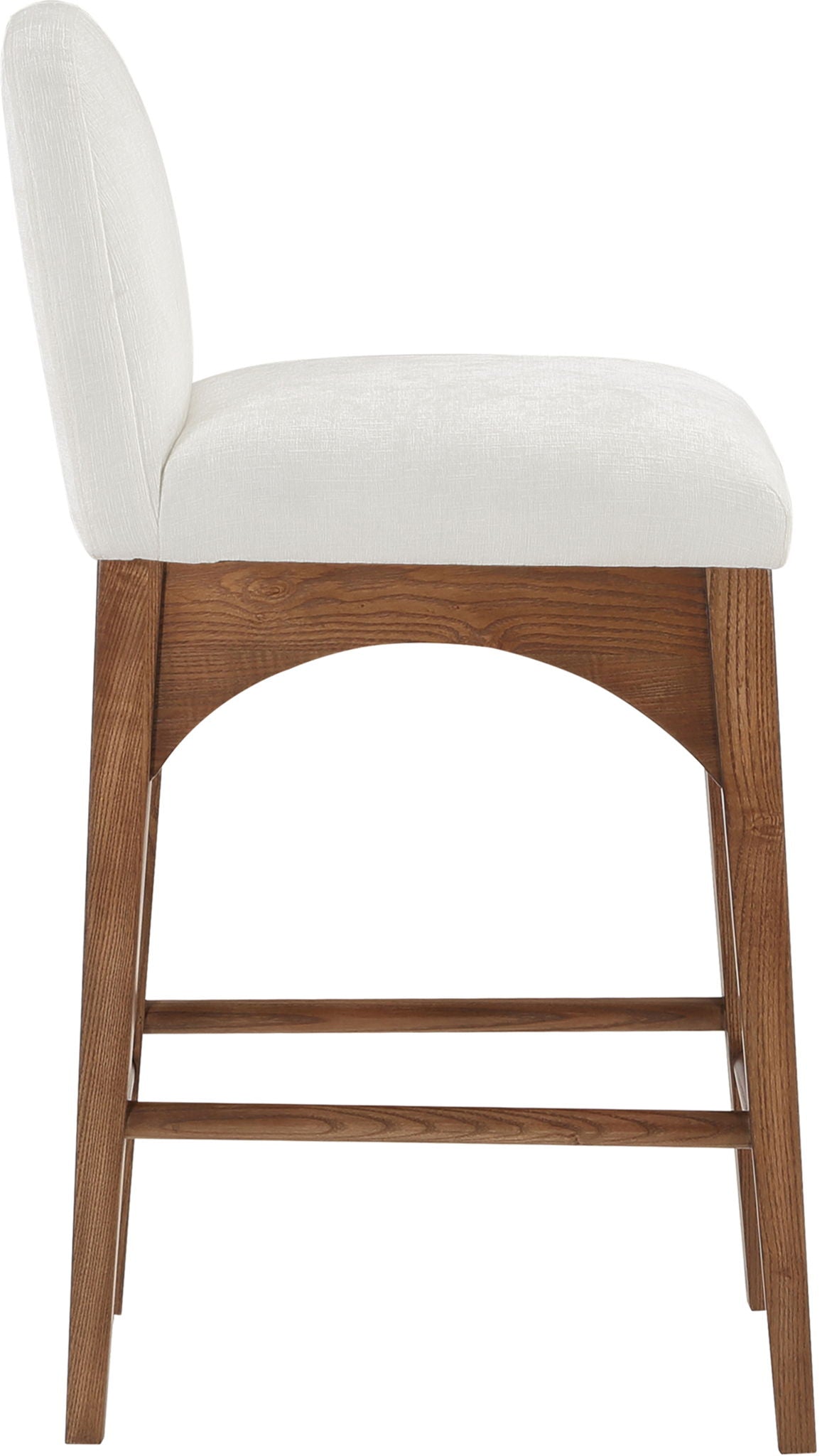 Waldorf - Chenille Stool With Brown Legs