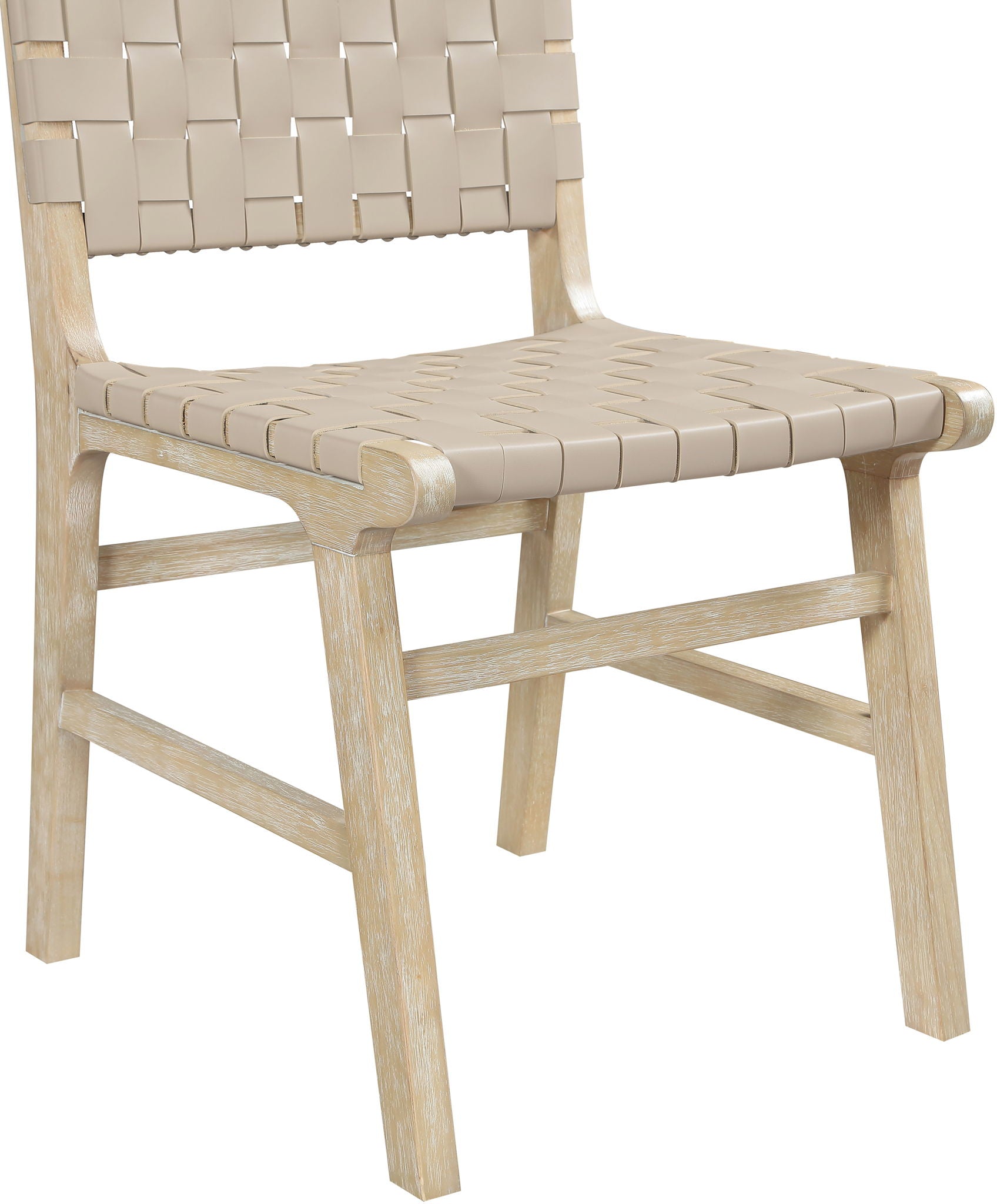 Entwine - Vegan Leather Upholstered Dining Chair - Painted Natural