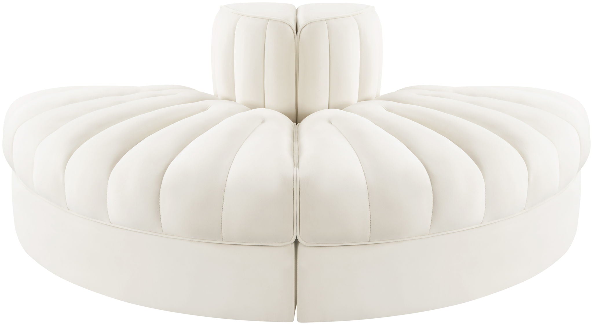 Rummi - Velvet Performance Fabric Upholstered 2 Piece  Rounded Modular Loveseat