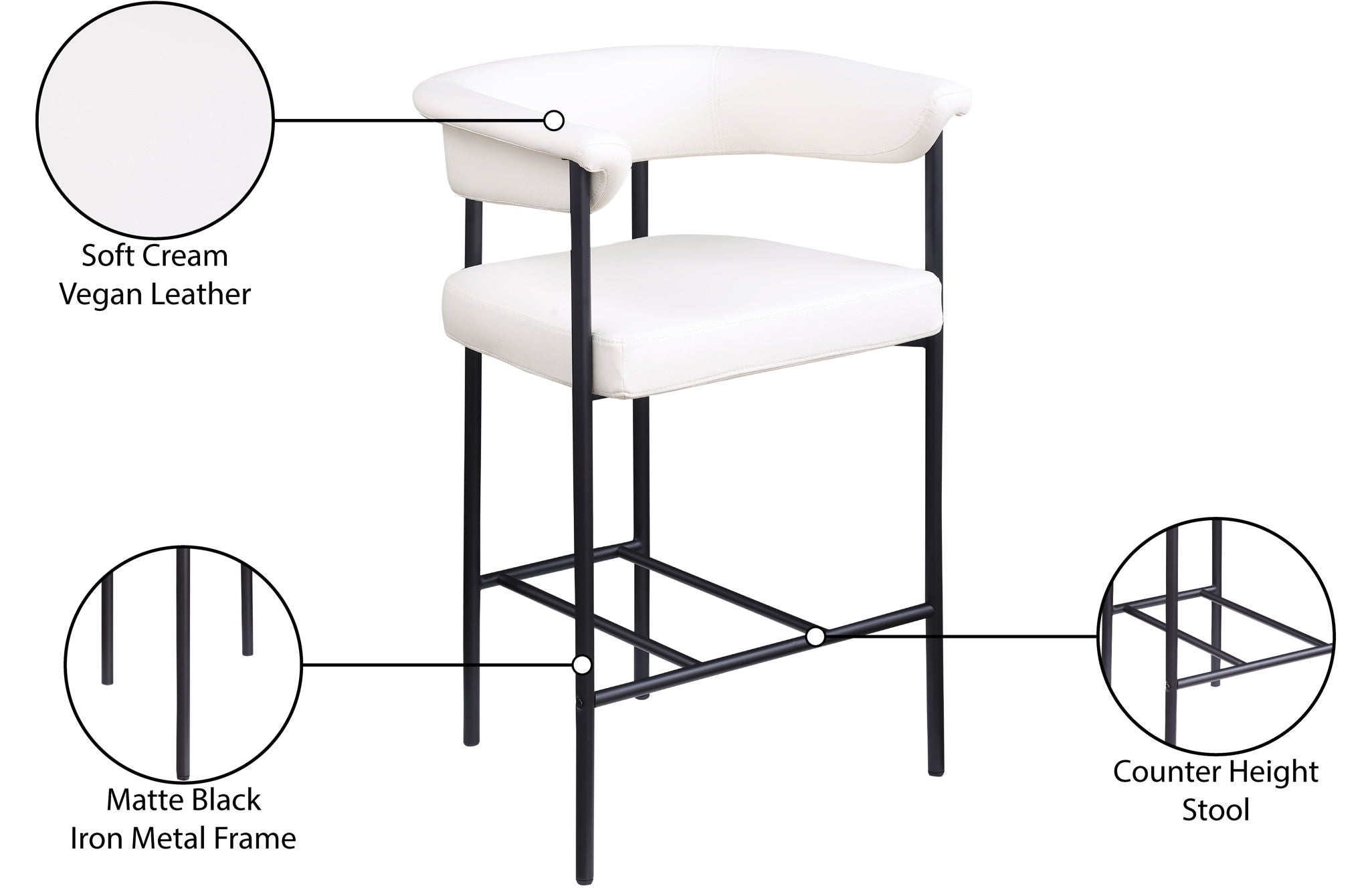 Malin - Faux Leather Counter Stool (Set of 2)