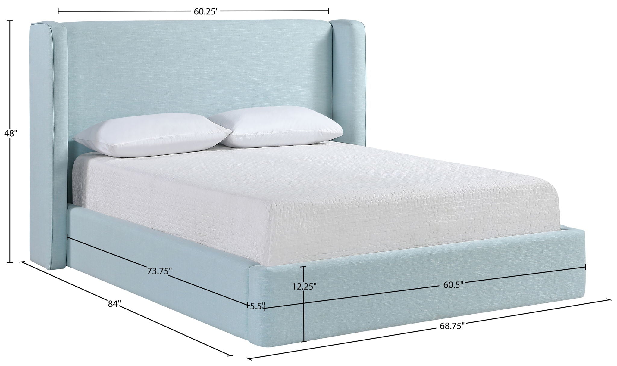 Kendall - Linen Textured Fabric Upholstered Bed