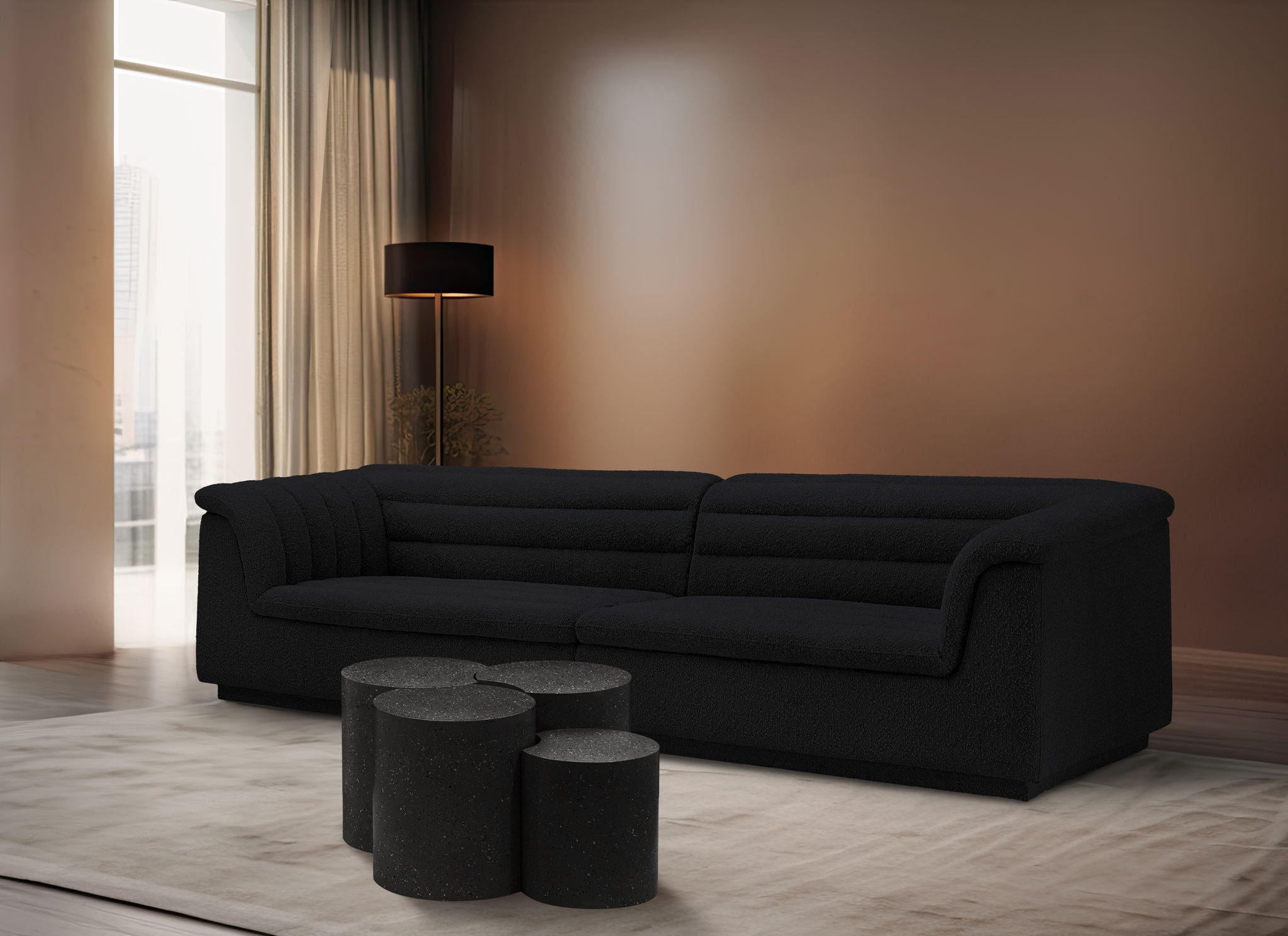 Dimple - 20" 4 Piece Modular Coffee Table - Terazzo Finish