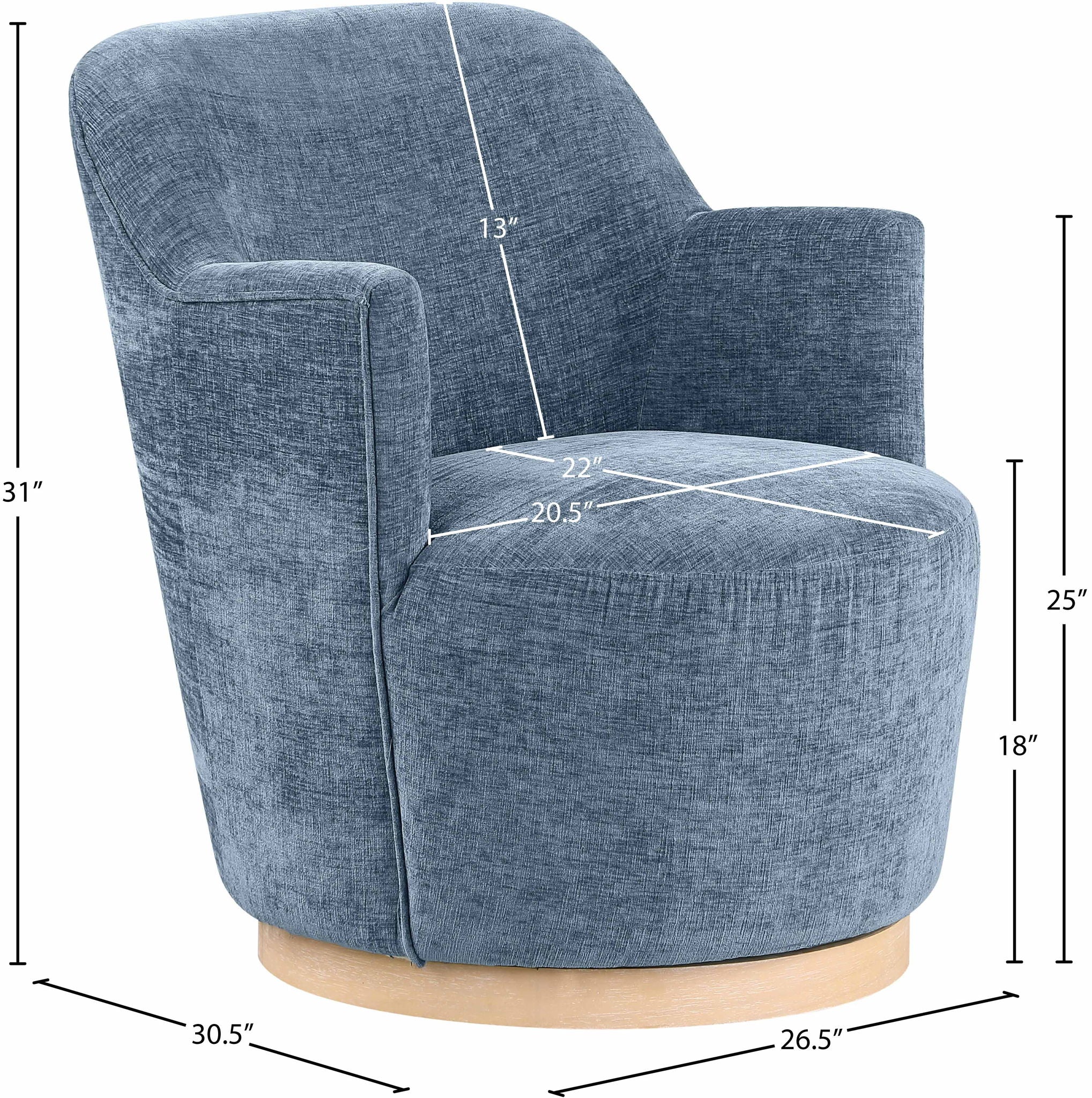 Clarita - Chenille Swivel Accent Chair