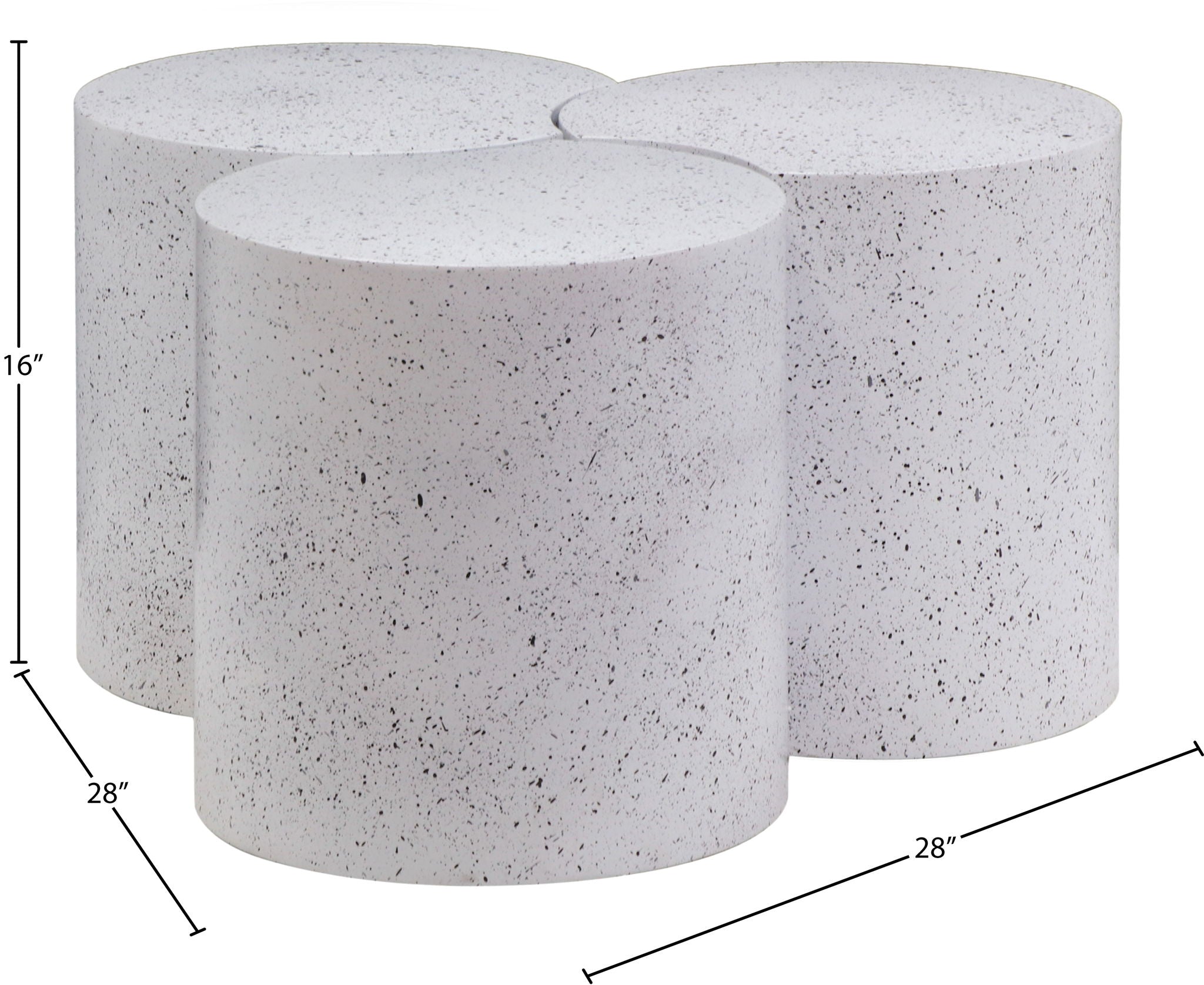 Dimple - 3 Piece Modular Coffee Table - Terazzo Finish