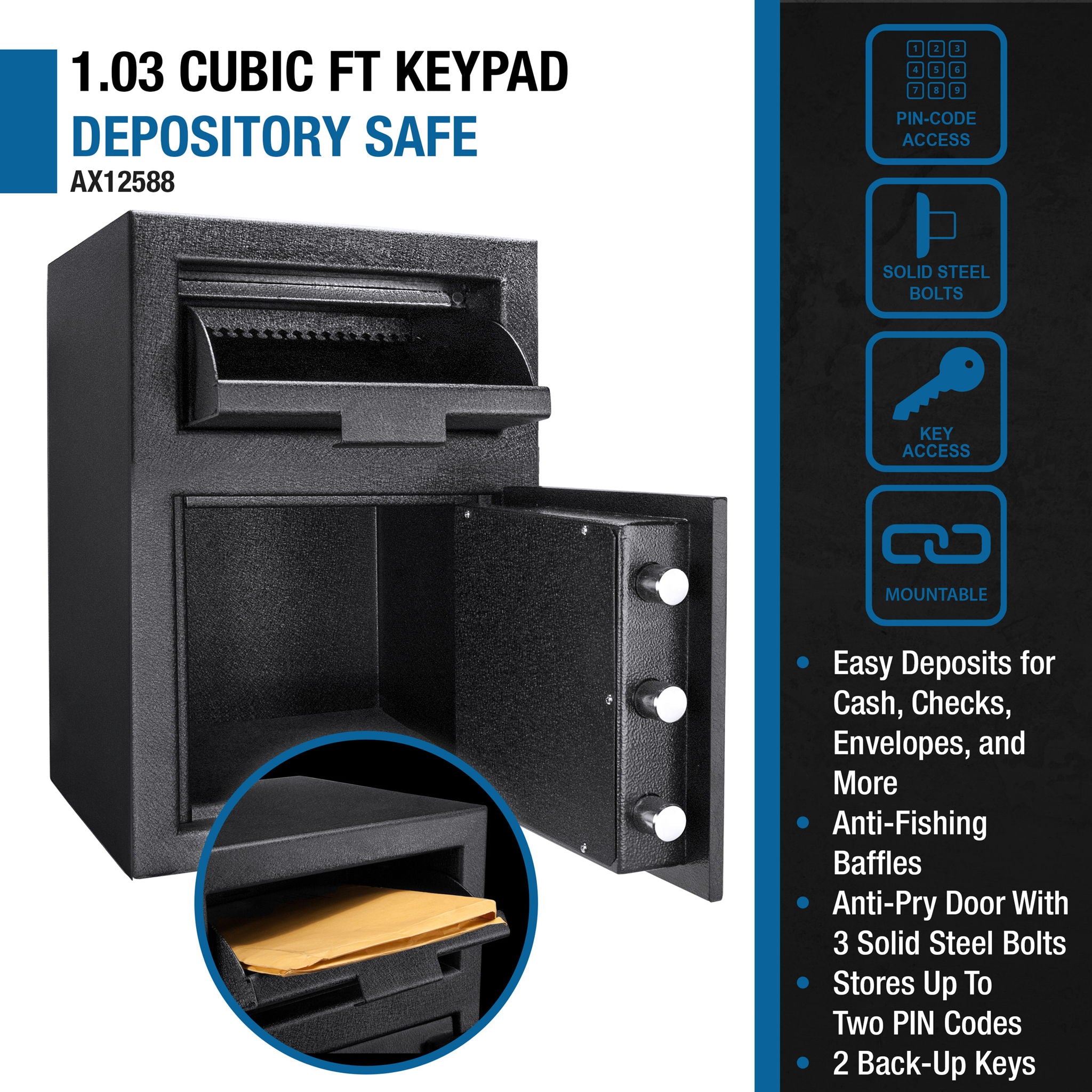 Solid Steel Keypad Depository Safe
