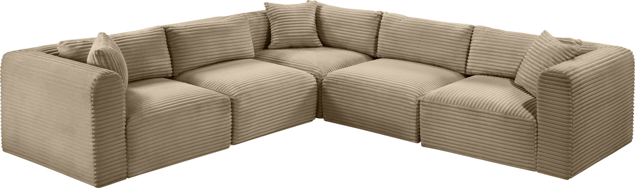 Shaggy - Fabric 5 Piece Modular Corner Sectional