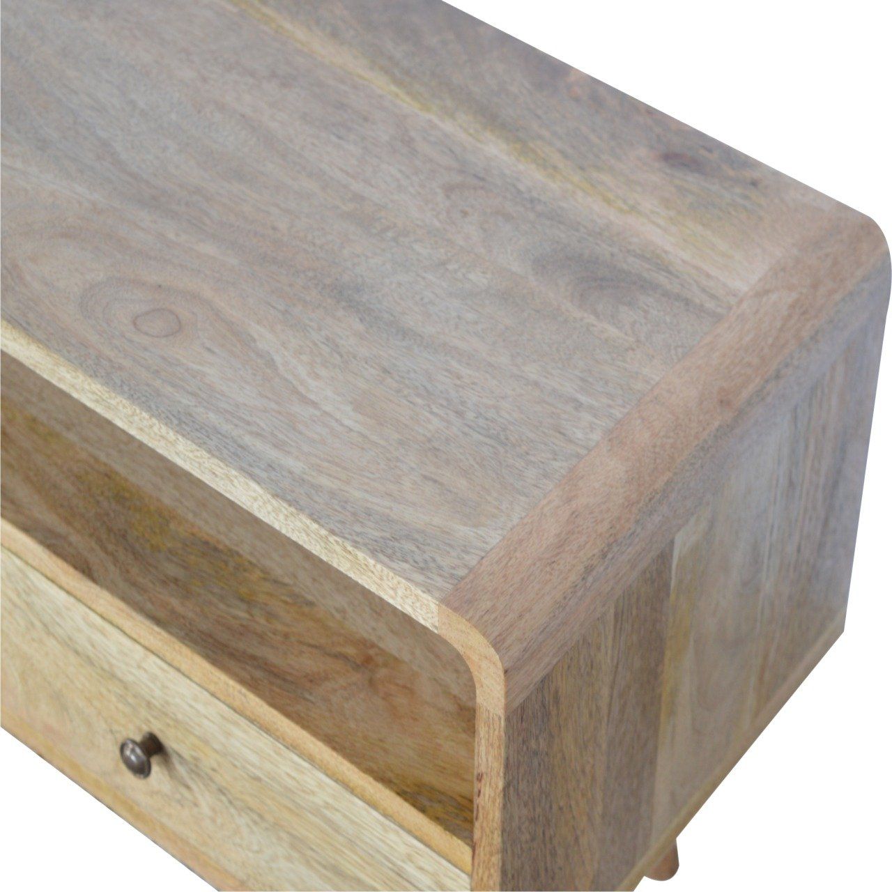 Solid Wood Curved Media Unit