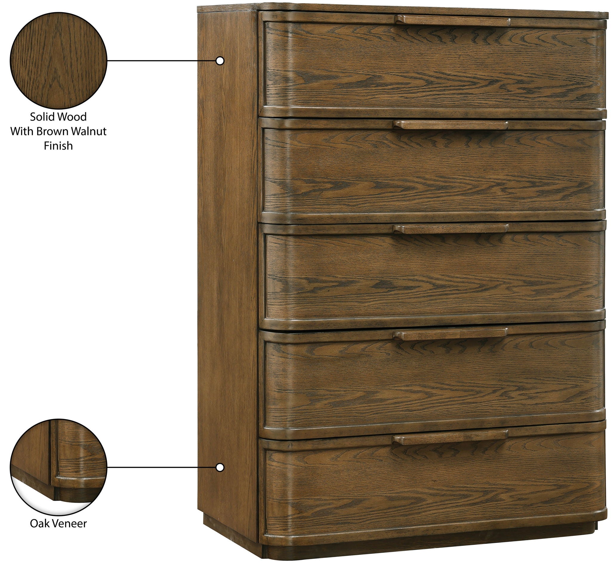 Tiberio - Oak Veneer And Solid Wood Chest