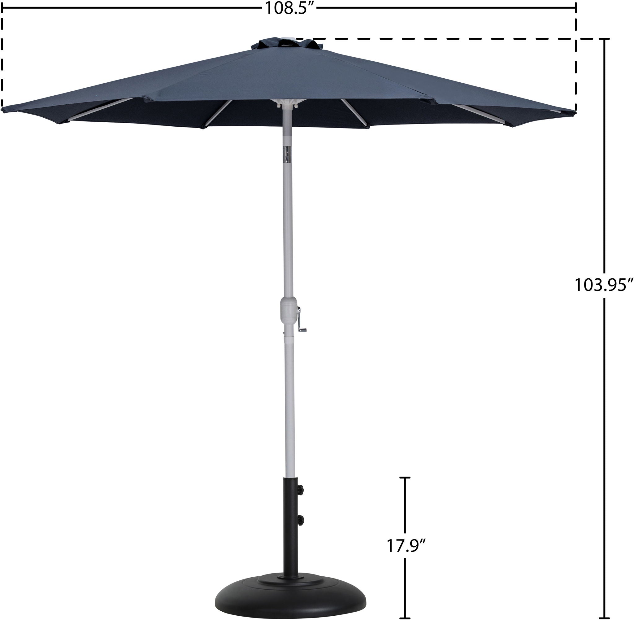 Fiji - Aluminum Patio Umbrella With Round Black And White Base