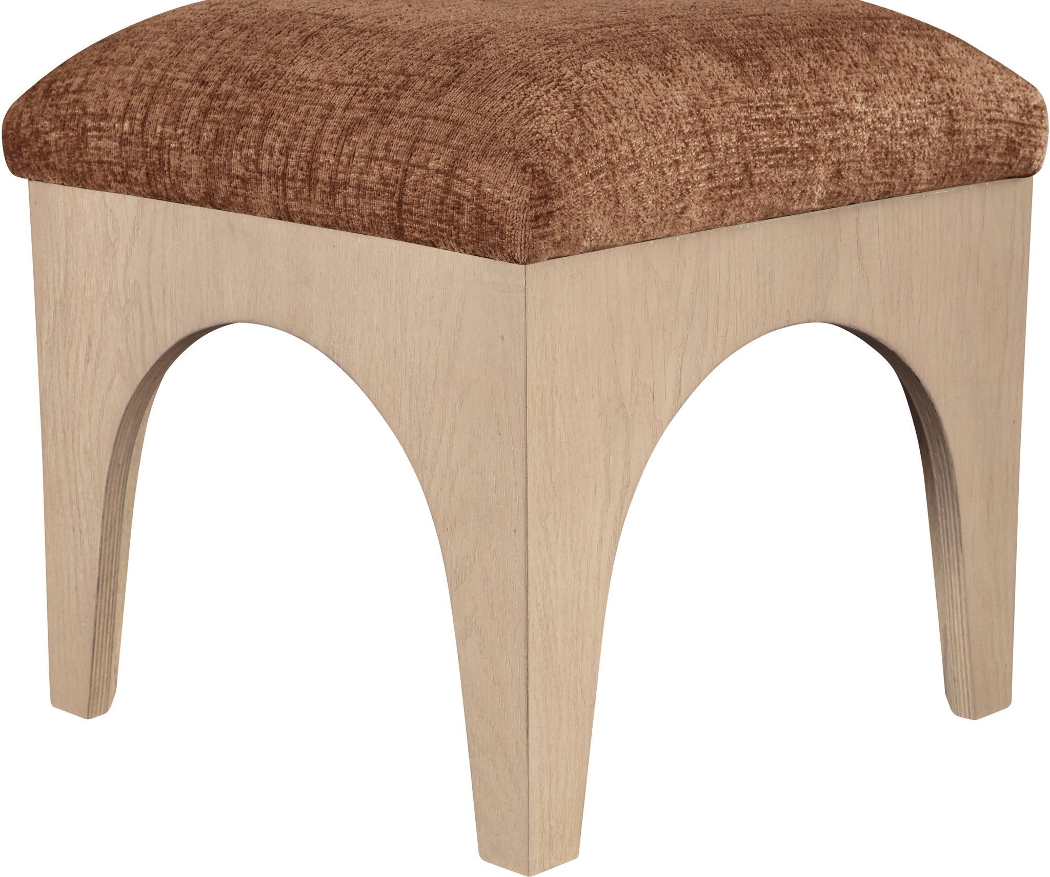 Lawson - Chenille Fabric Ottoman - Natural Base