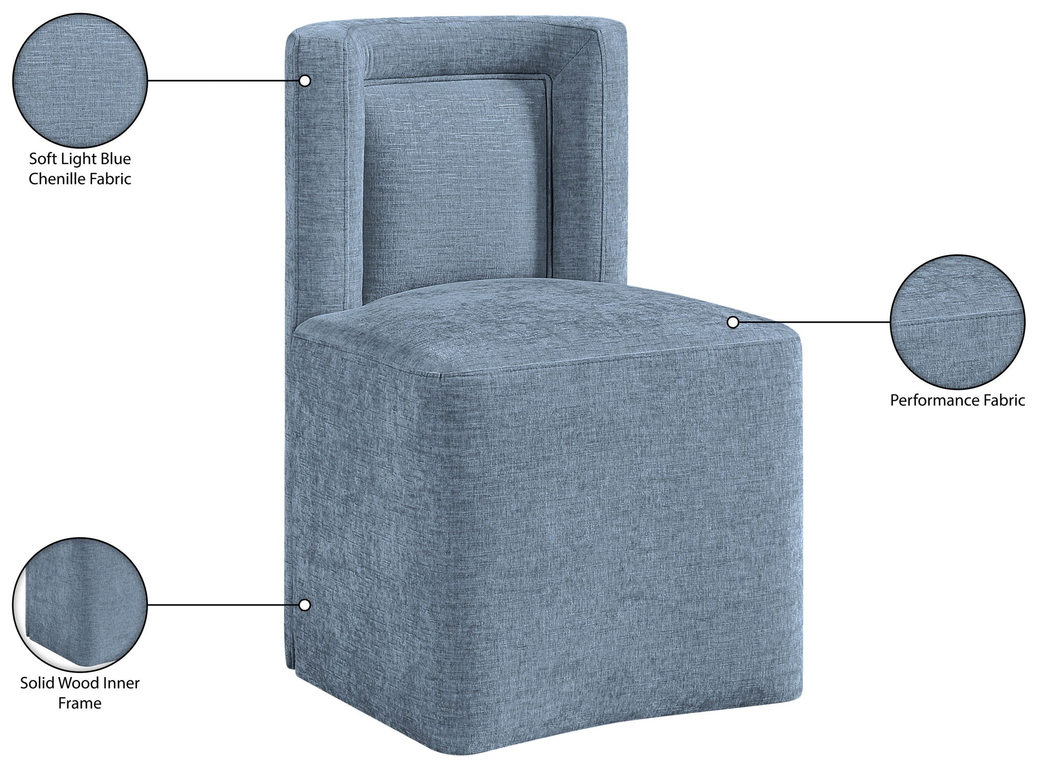 Duvina - Chenille Performance Fabric Dining Chair (Set of 2)
