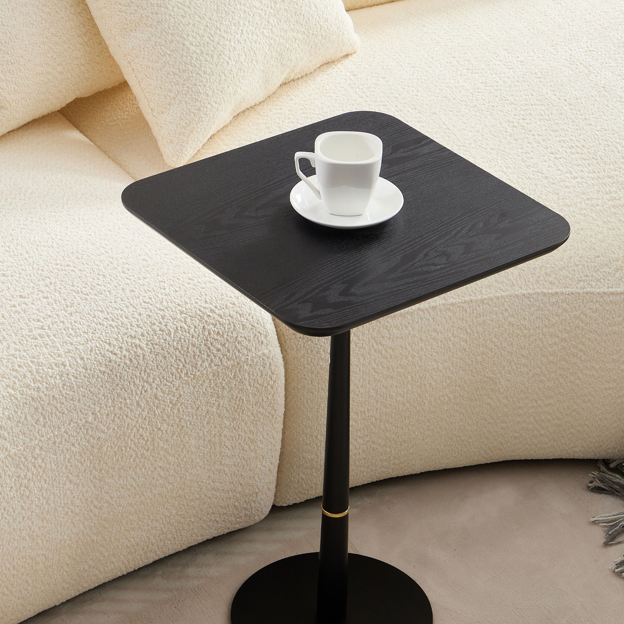 Modern Square Coffee Table And Computer Desk - Black / Gold