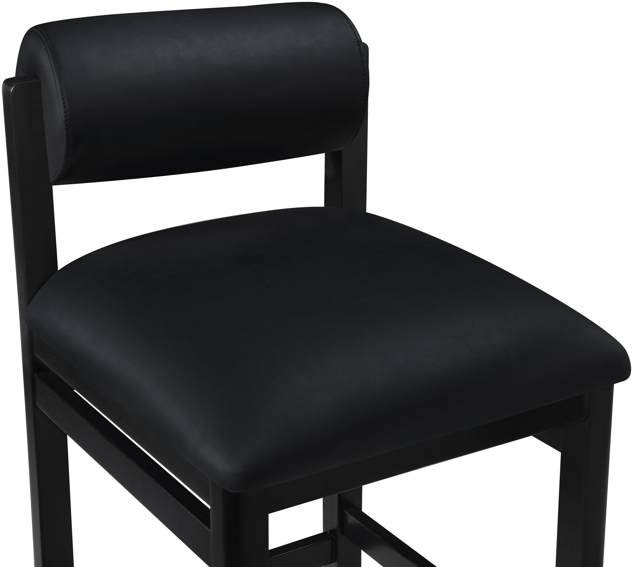 Roundhill - Faux Leather Counter Stool - Black Frame